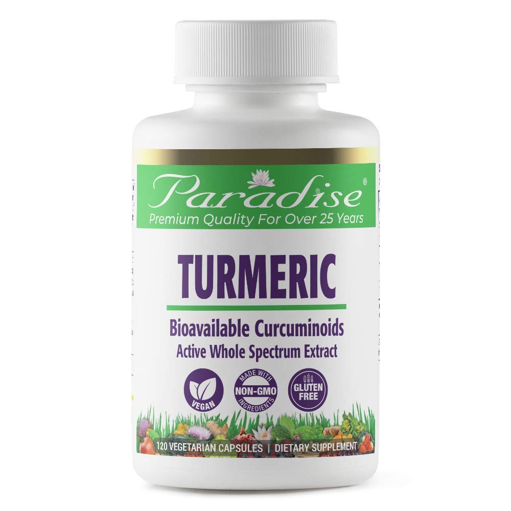 Paradise Organic Turmeric Rhizome Extract, Active Whole Spectrum Extract, 120 Vegetarian Capsules