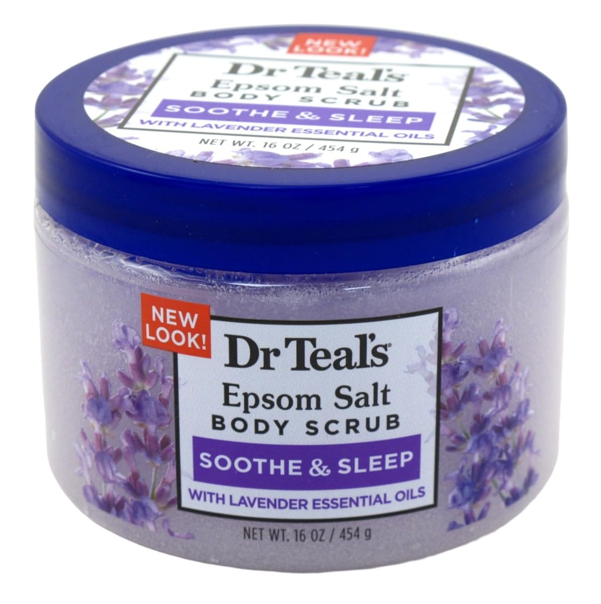 Dr Teal's Exfoliate & Renew with Lavender Epsom Salt Body Scrub, 454g | With Pure Epsom Salt