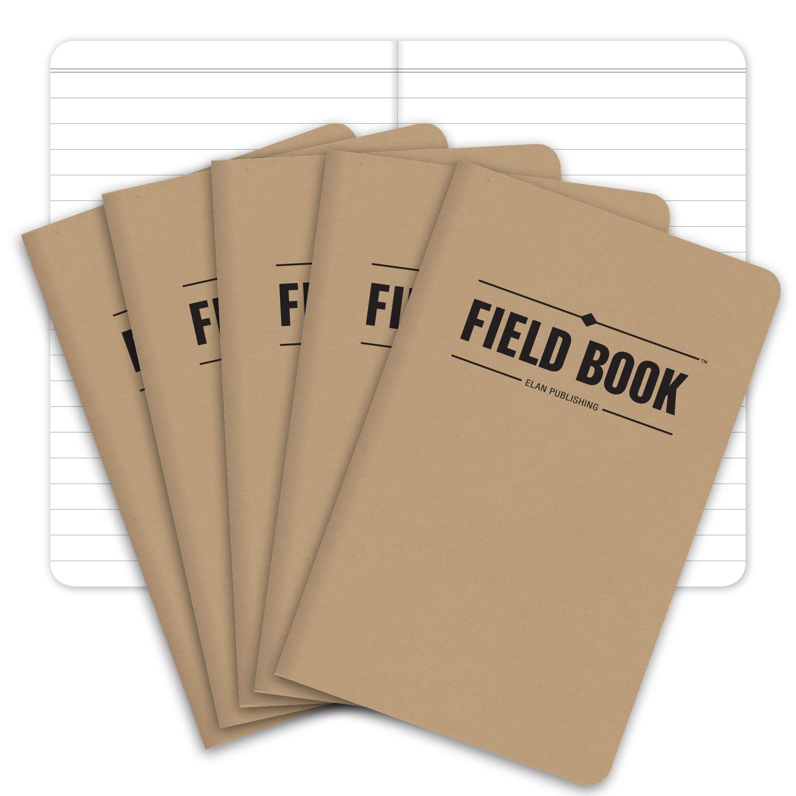 Elan Publishing Company ELAN-FN-003A Field Notebook, 3.5" x 5.5", Lined Memo Book, Kraft