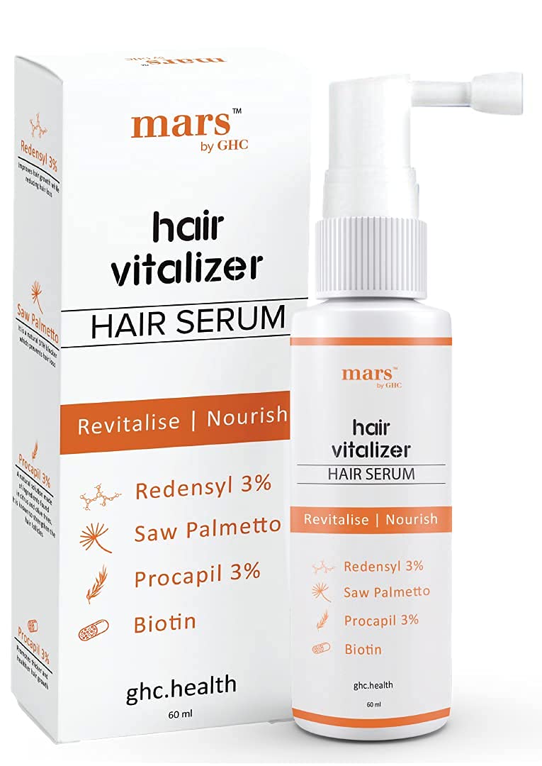 RUP Mars by GHC Hair Vitalizer with 3% Redensyl, Procapil, Saw Palmetto & Biotin | DHT Blocker | Anti Hair Fall & Hair Growth (60ml)