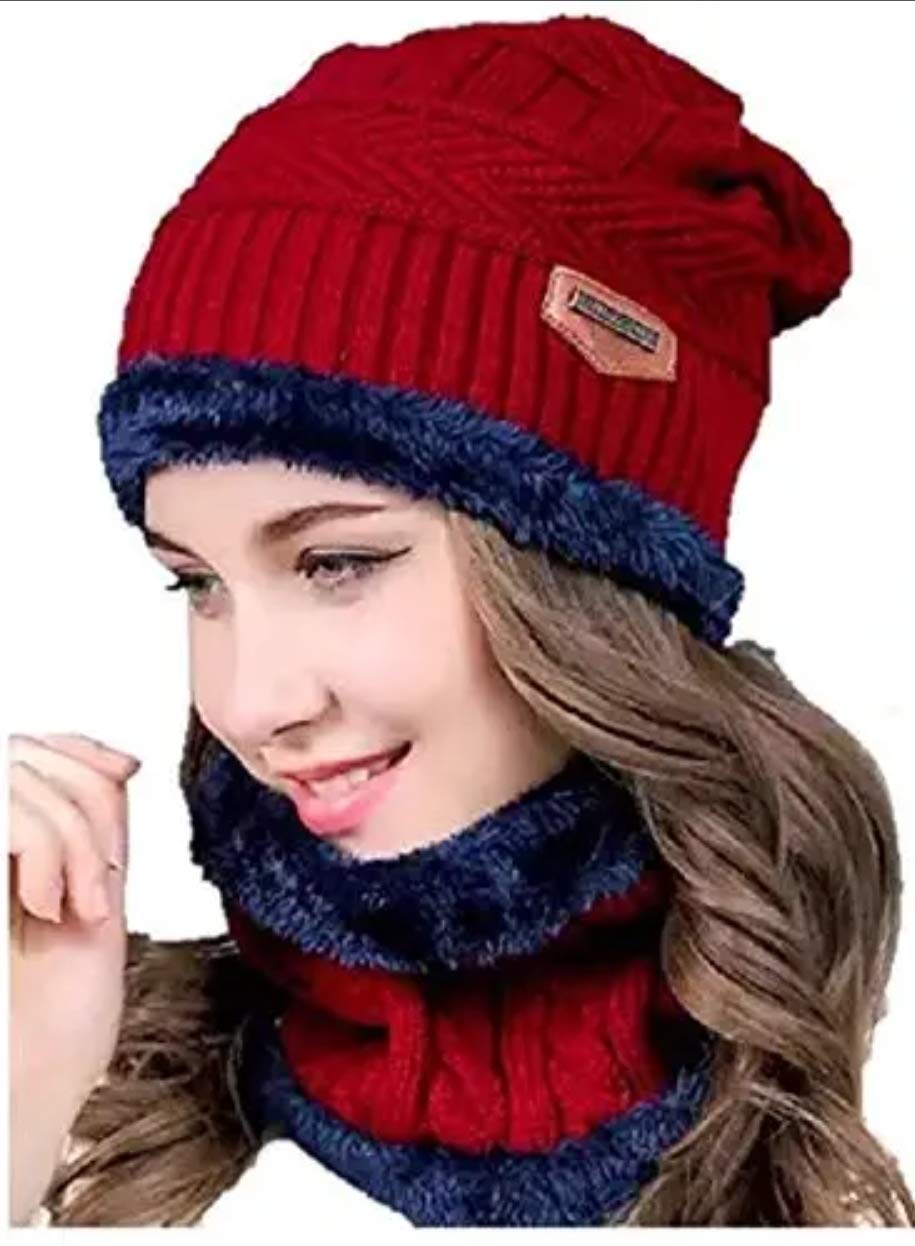 Men's and Women's Winter Cap Neck Scarf Combo