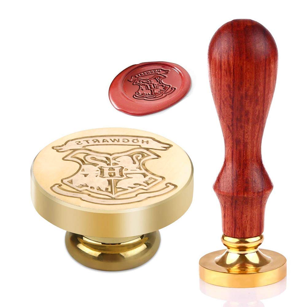 Wax Seal Stamp, Hogwarts Retro Wax Seal Stamp with Handle, Great for Embellishment of Envelopes, Invitations, Wine Packages, Greeting Cards, etc(H)