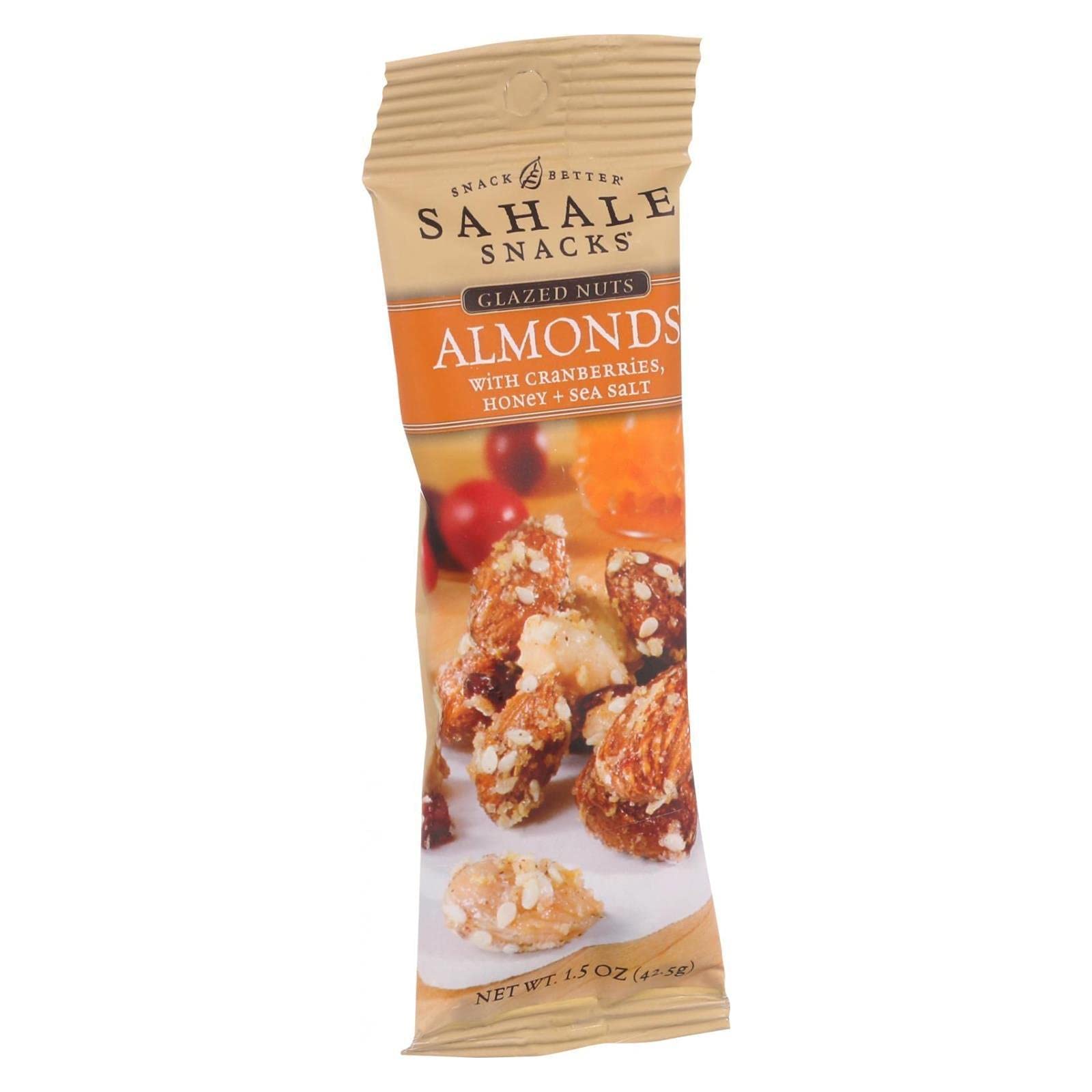 Sahale SnacksAlmonds with Cranberries Honey Plus Sea Salt Glazed Nuts, 1.5 Ounce -- 9 per case.