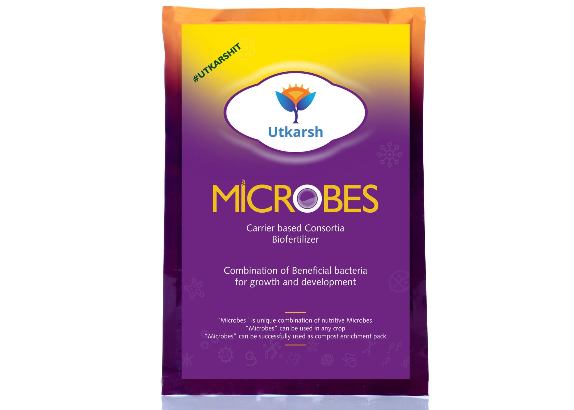 Utkarsh Microbes (Carrier Based Consortia Biofertilizer - Azotobacter, Acetobacter, Rhizobium, Phosphorus Solubilizing Bacteria PSB, Potassium Mobilizing Bacteria KMB) (900 gm; Pack of 1)