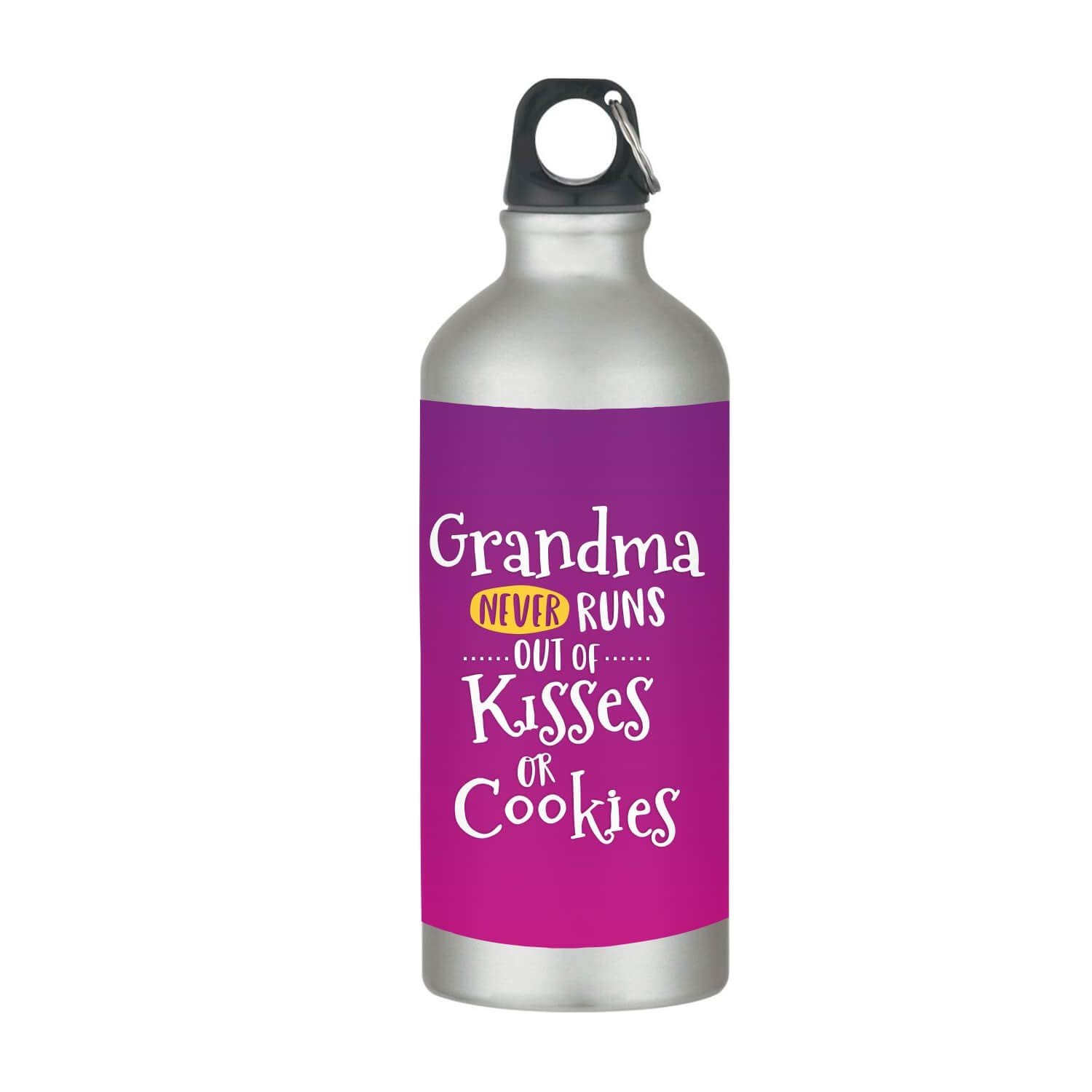 YaYa cafe Grandma Never Runs Out of Kisses and Cookies Sipper Water Bottle for Mother mom for Gym, Office - Stainless Steel - 600 ml