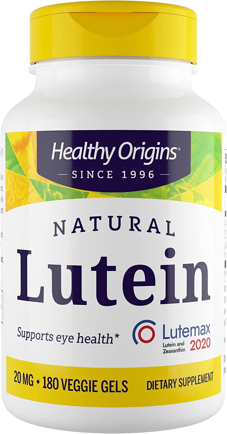 Healthy Origins Lutein (Lutemax 2020), 20 mg - For Healthy Vision & Eye Health - Supplement with Zeaxanthin - Vegan, Non-GMO & Gluten-Free Supplement - 180 Veggie Gels