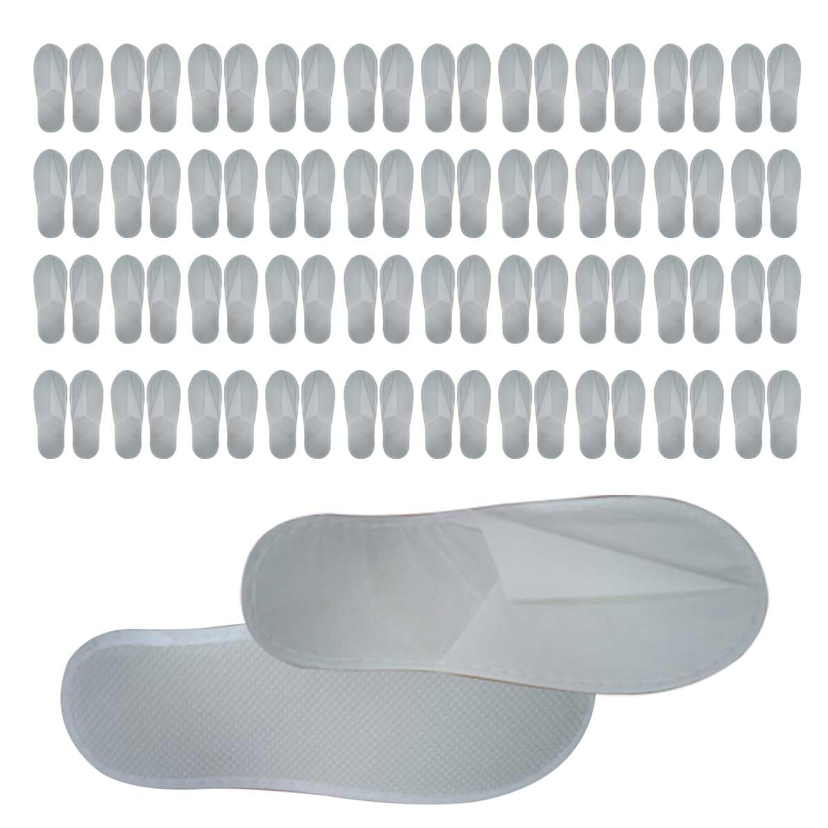 40 Pairs of White Disposable Closed-Toe Spa Slippers - Eco-Friendly, Portable, and Ideal for Home, Hotels, Weddings, and Travel - Unisex Indoor Slipper Bulk for Guests White