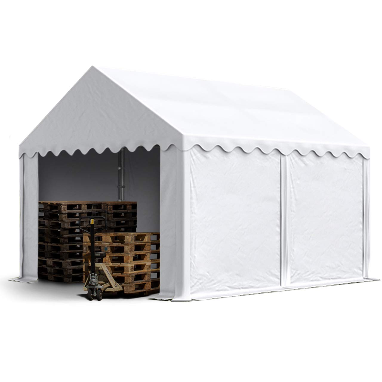 TOOLPORT Storage tent 3x4 m PVC 750 N waterproof white shelter with ground frame