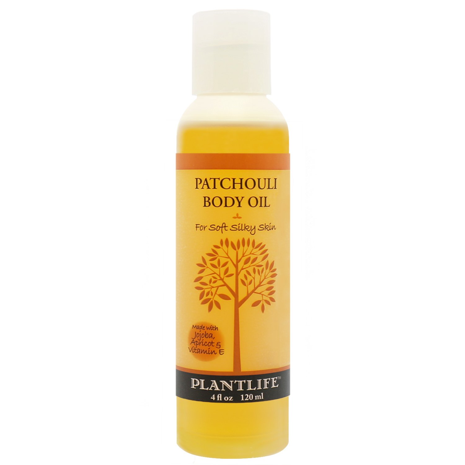 Plantlife Patchouli Body Oil - Moisturizing Natural Body Oil for All Skin Types - Nourishing Dry Skin and Making It Feel Soft and Silky for Women & Men - Bath, Body & Massage Oil - 4oz