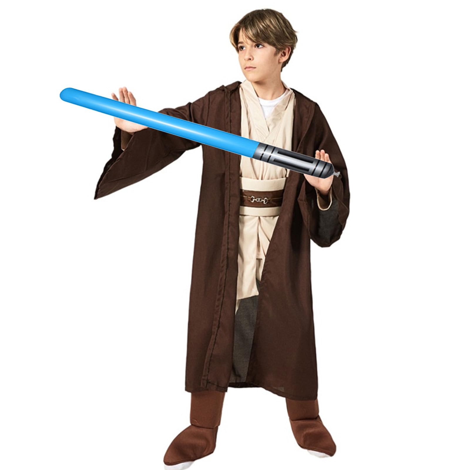 Amycute Jedi Costume Kids Boys, Jedi Robes Obi Wan Cosplay Halloween Costume Medieval Fancy Dress