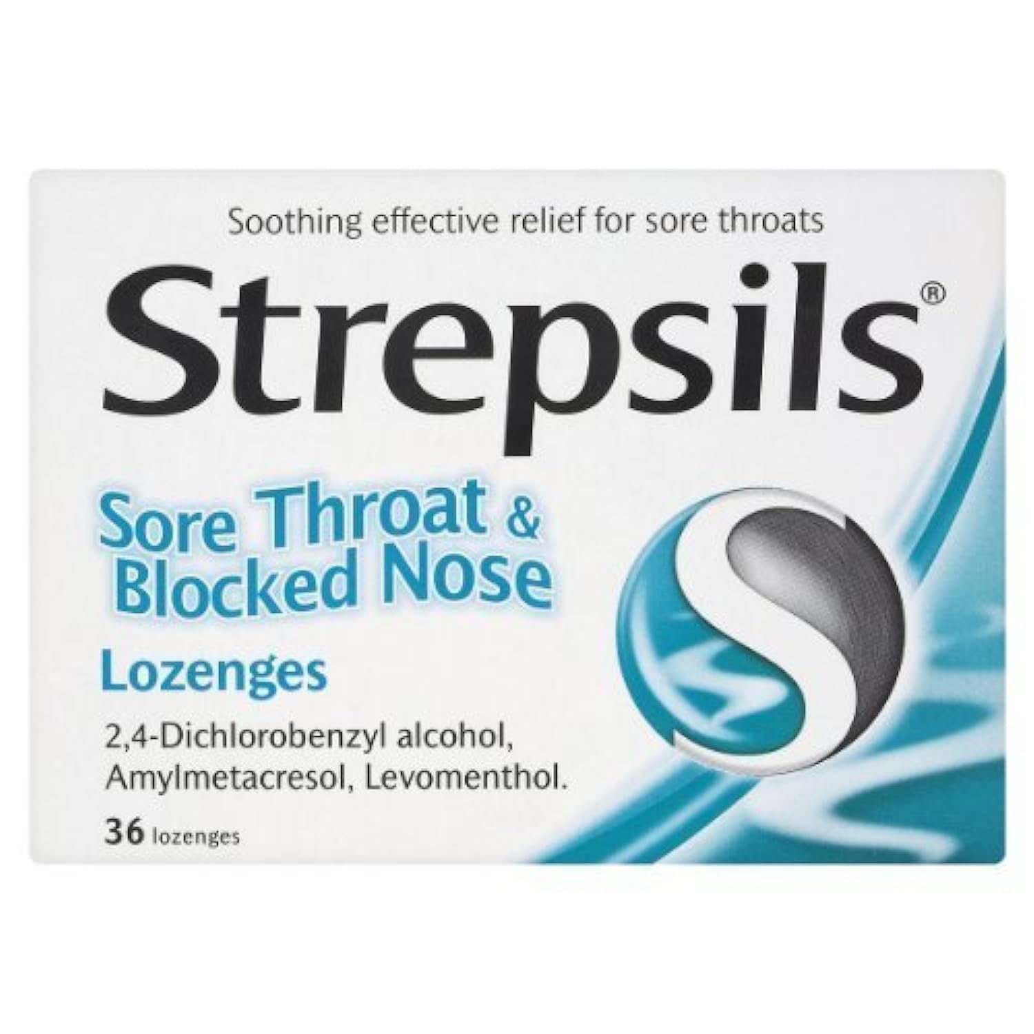 Strepsils Sore Throat and Blocked Nose Lozenges, 36 Lozenges x 1