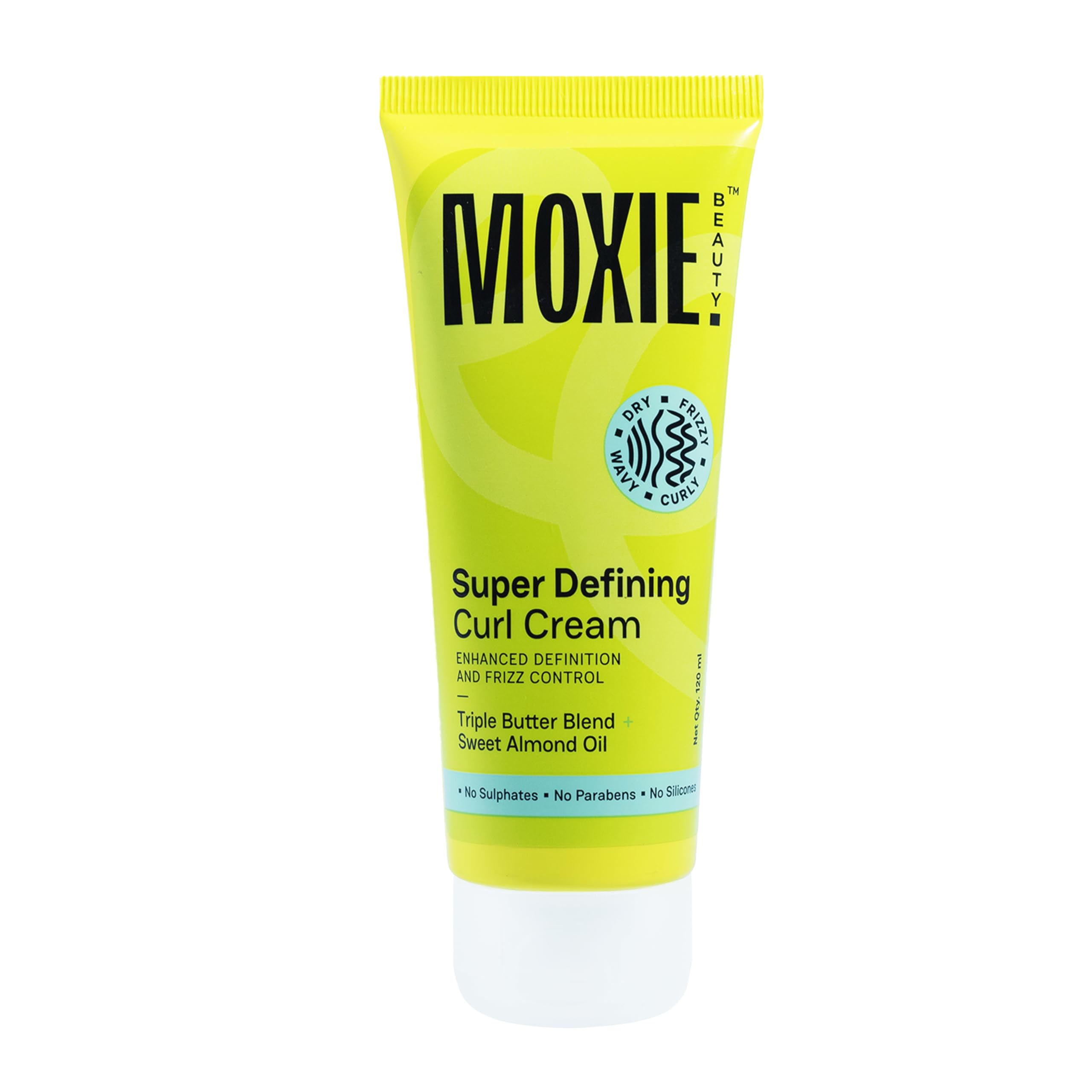 Moxie Beauty Super Defining Curl Cream - 96% Hair Moisture Retained | For Curly & Wavy Hair | Made With Mango Seed, Cocoa Butter & Almond Oil | (120 ml)