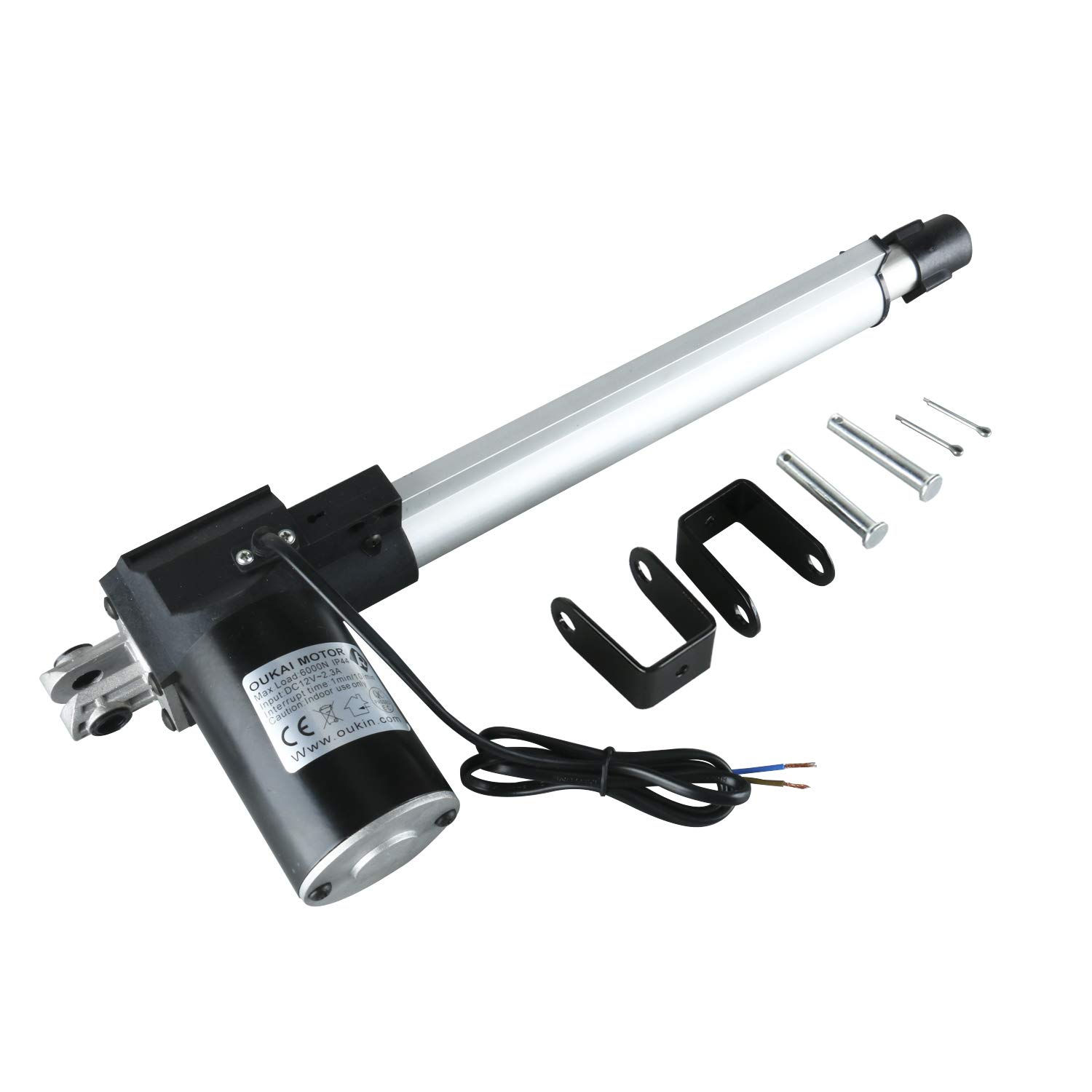 Homend DC 12V 10 Inch Stroke Linear Actuator with Mounting Bracket 250MM 6000N/1320LB Maximum Load for Recliner TV Table Lift Massage Bed Electric Sofa Linear Actuator