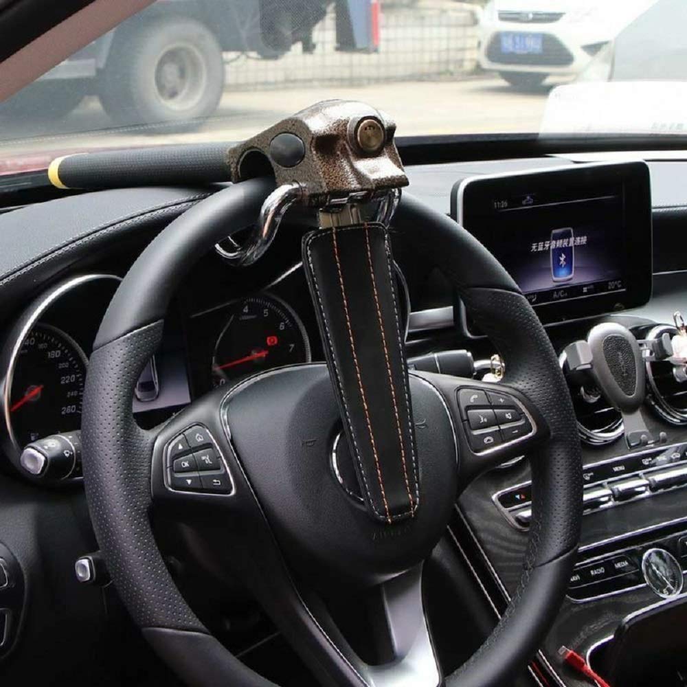 MASO High-end Steering Wheel Lock Anti Cut Saw Rust with 3 Keys for SUV Heavy Duty Vehicle Car