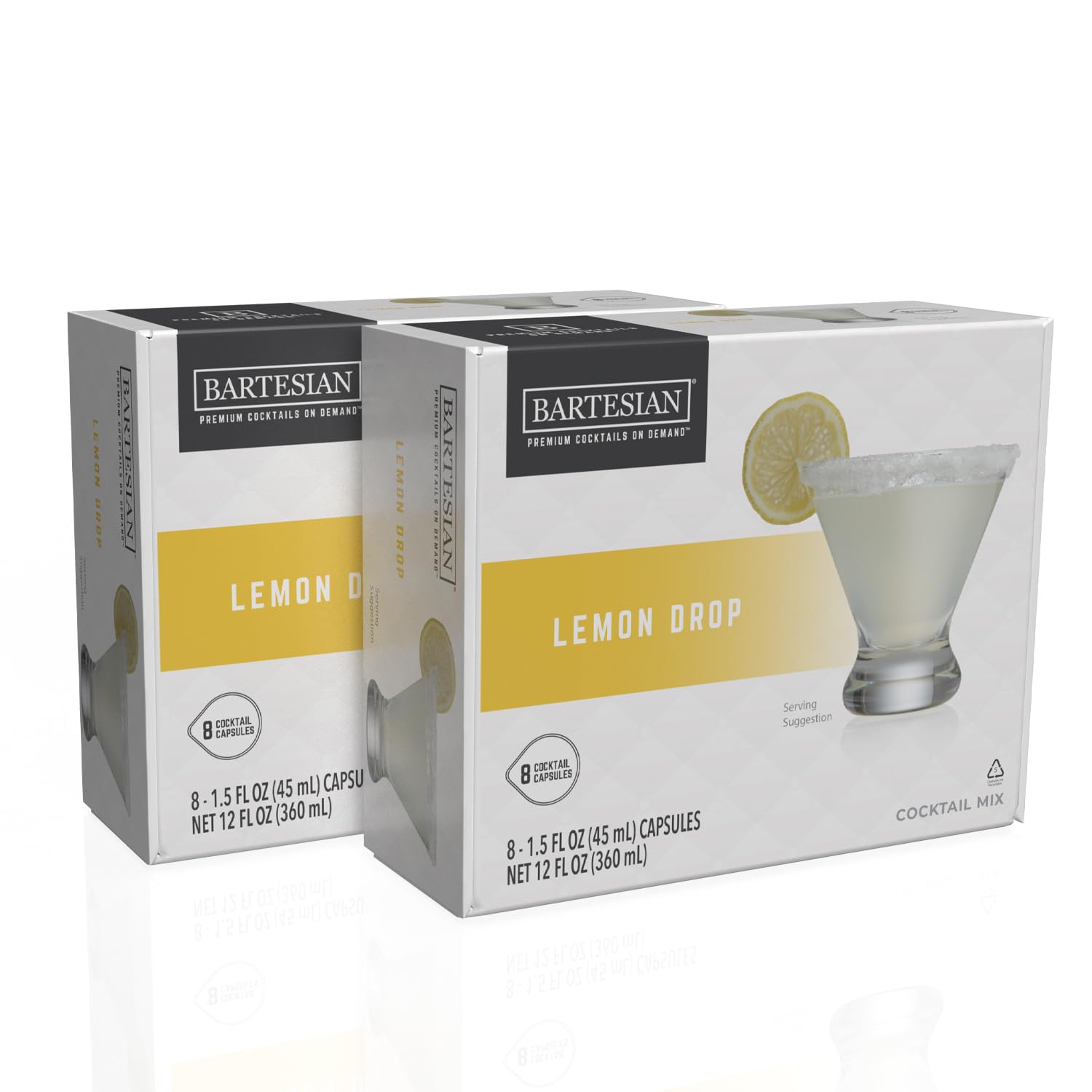 Bartesian 16-Pack Lemon Drop Mixer Capsules for Cocktail Machine – Home Bar Mixology Cocktails Mix Pod Capsule Set to Use with The Bartesian Cocktail Drink Maker Machine