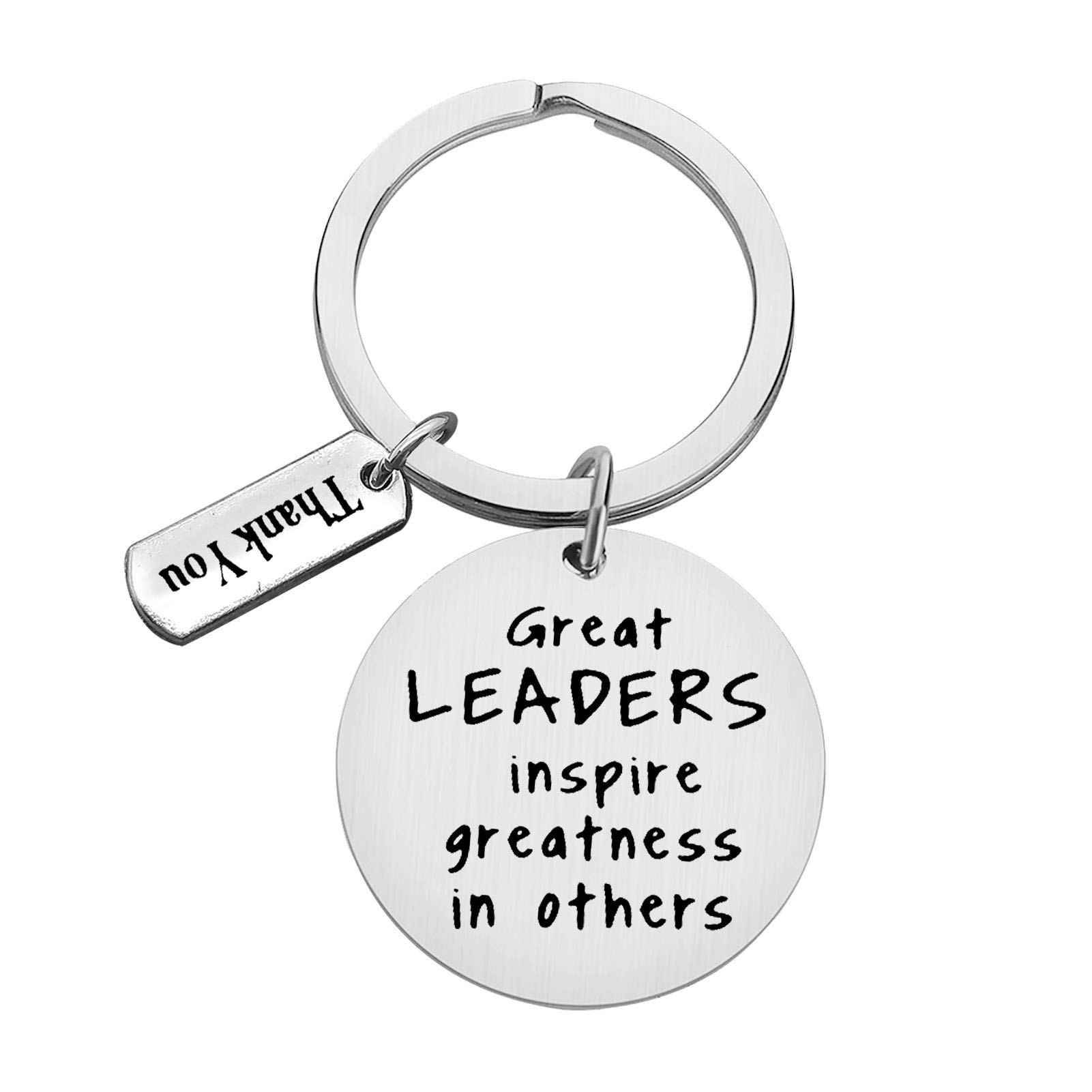 Baixian Boss Keyring Leader Appreciation Gift Thank You Gift for Leader Supervisor PM Mentor Retirement Gift Coworker Farewell Keyring, Great Leaders Inspire Greatness in Others