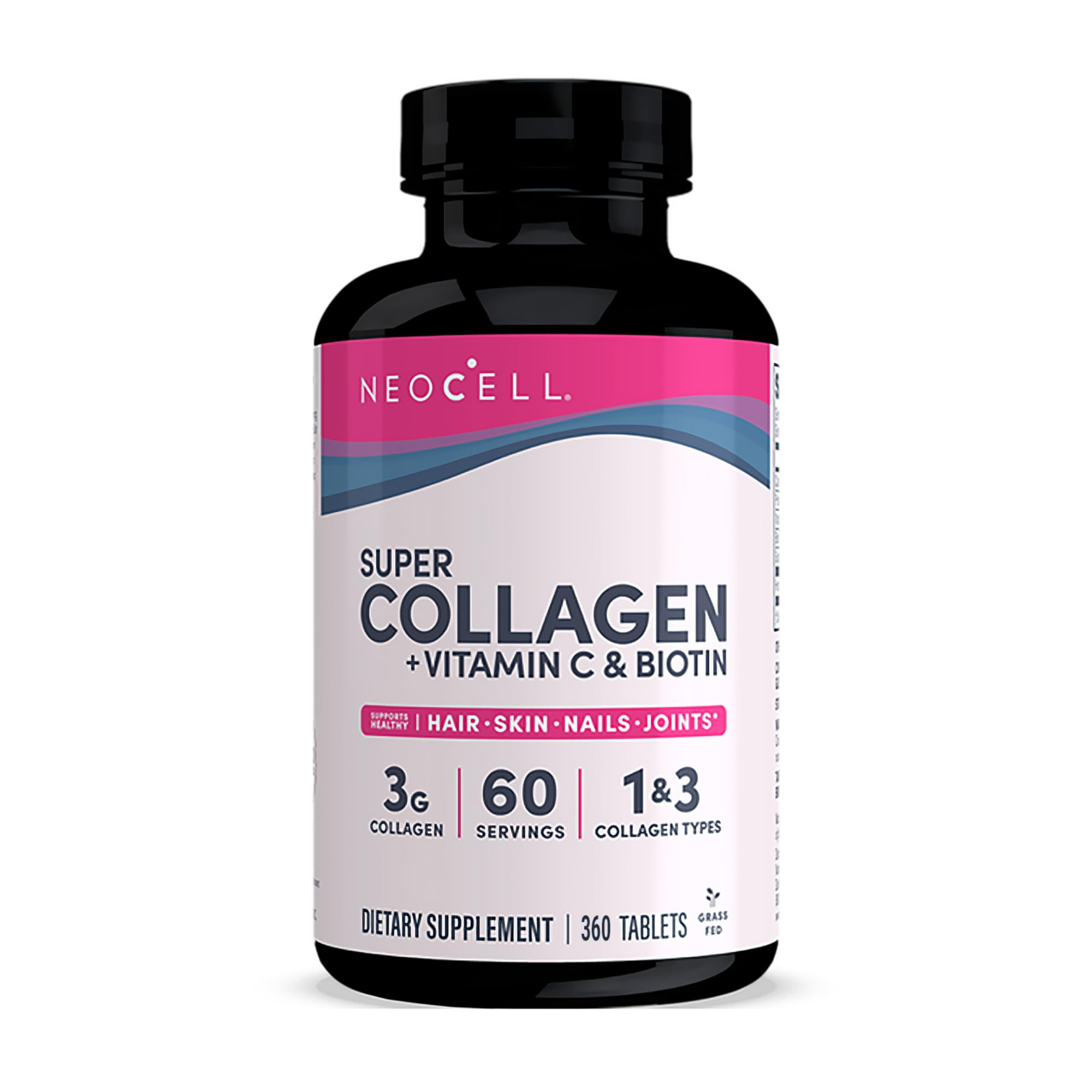 NeocellSuper Collagen + Vitamin C + Biotin | 6g Type 1 & 3 | 5,000mcg Biotin | Supports Healthy Hair, Skin, Nail & Joints | 360 Tablets - 2 Months Supply