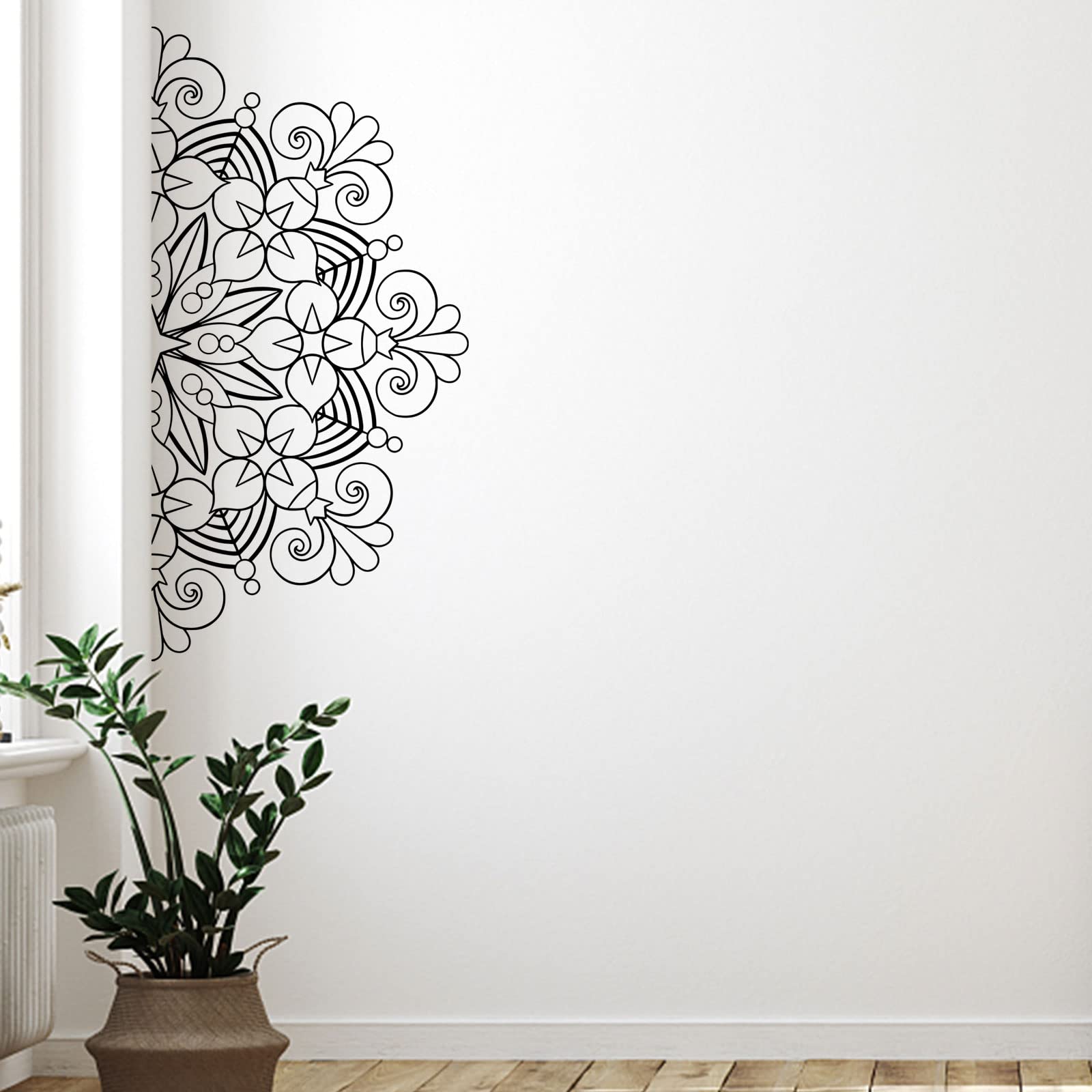 Half Mandala Wall Decal Mandala Flower Wall Sticker Yoga Studio Namaste Boho Bohemian Decor Interior Art Home Decor Meditation Stickers