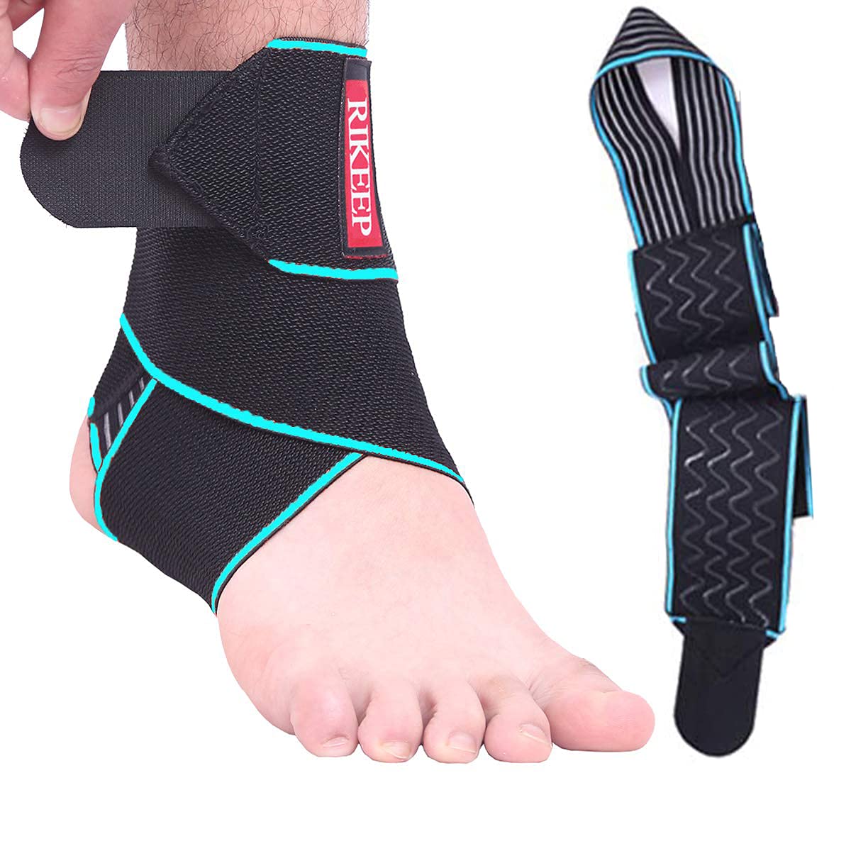 KASTWAVEAnkle Support Brace, Breathable Ankle Wrap, Adjustable Compression Ankle Support Wrap Sleeve for Sprained Ankle, Stabilize Ligament, Sports, Against Chronic Ankle Strain Fatigue (1 Pair)