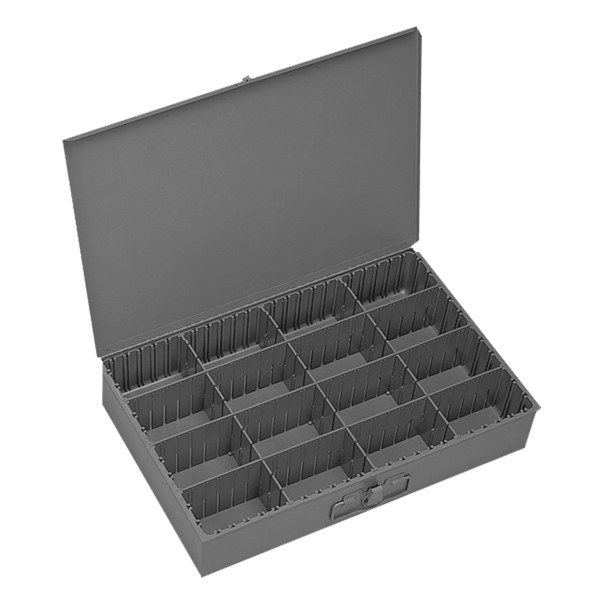 Durham131-95 Gray Cold Rolled Steel Adjustable Compartment Large Expando Box, 18" Width x 3" Height x 12" Depth