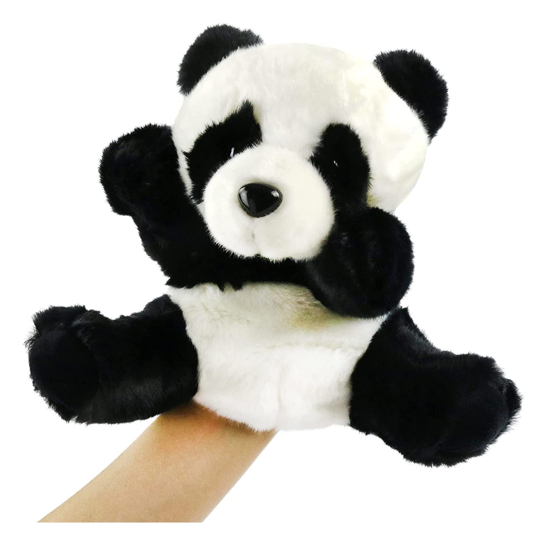 PYEBE Panda Hand Puppet Jungle Friends Plush Animals Toy for Imaginative Play, Storytelling, Teaching, Preschool & Role-Play (Panda)