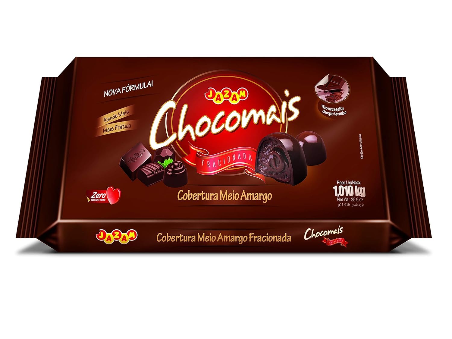 JAZAMCHOCOMAIS TOP DARK CHOCOLATE BLOCK 1,01KG