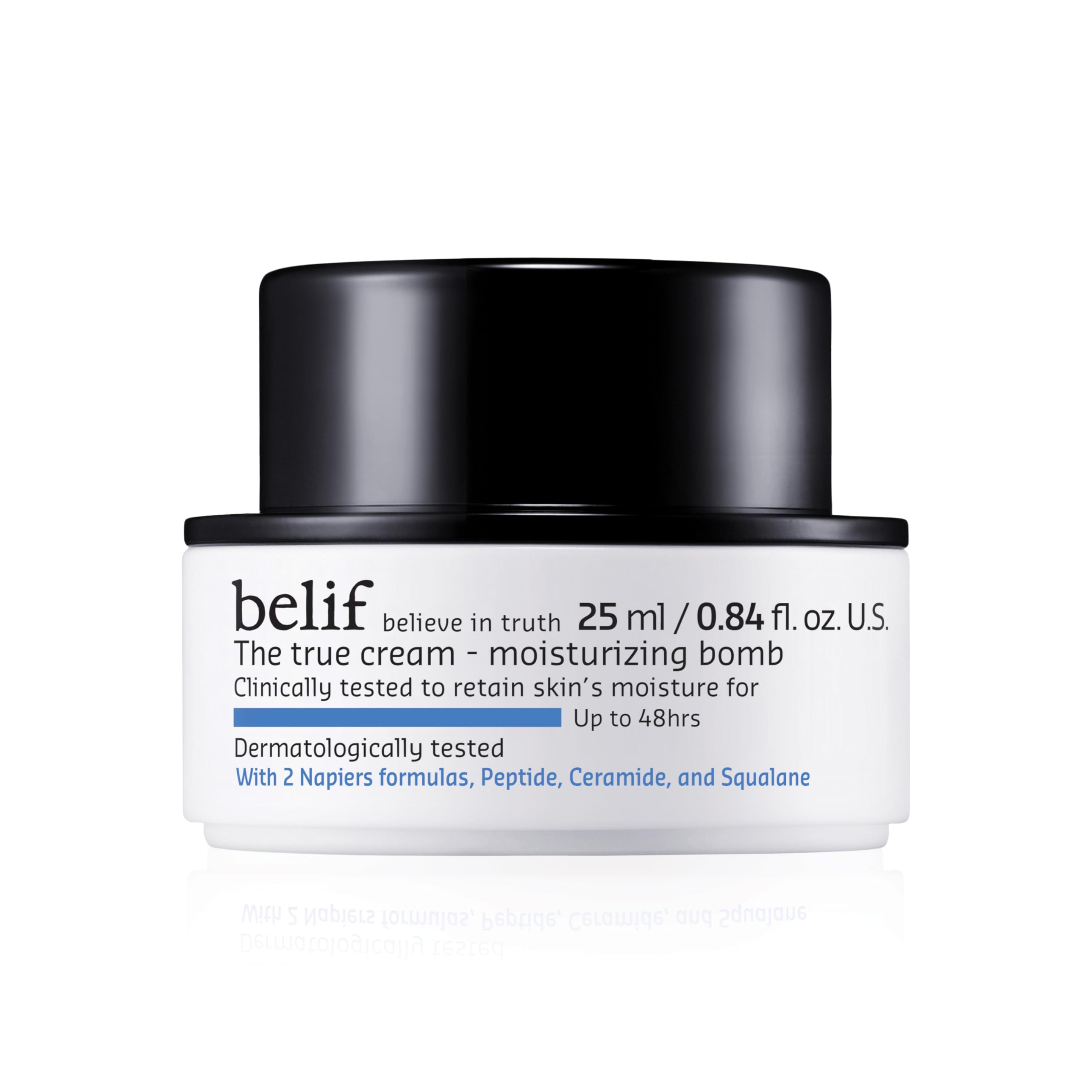 belifThe True Cream Moisturizing Bomb 25ml, 48hrs of Moisture & Hydration, Peptide, Ceramide, Squalane, Restores Skin Barrier, Daily Face Cream, For All Skin Types, Korean Skin Care Moisturizer