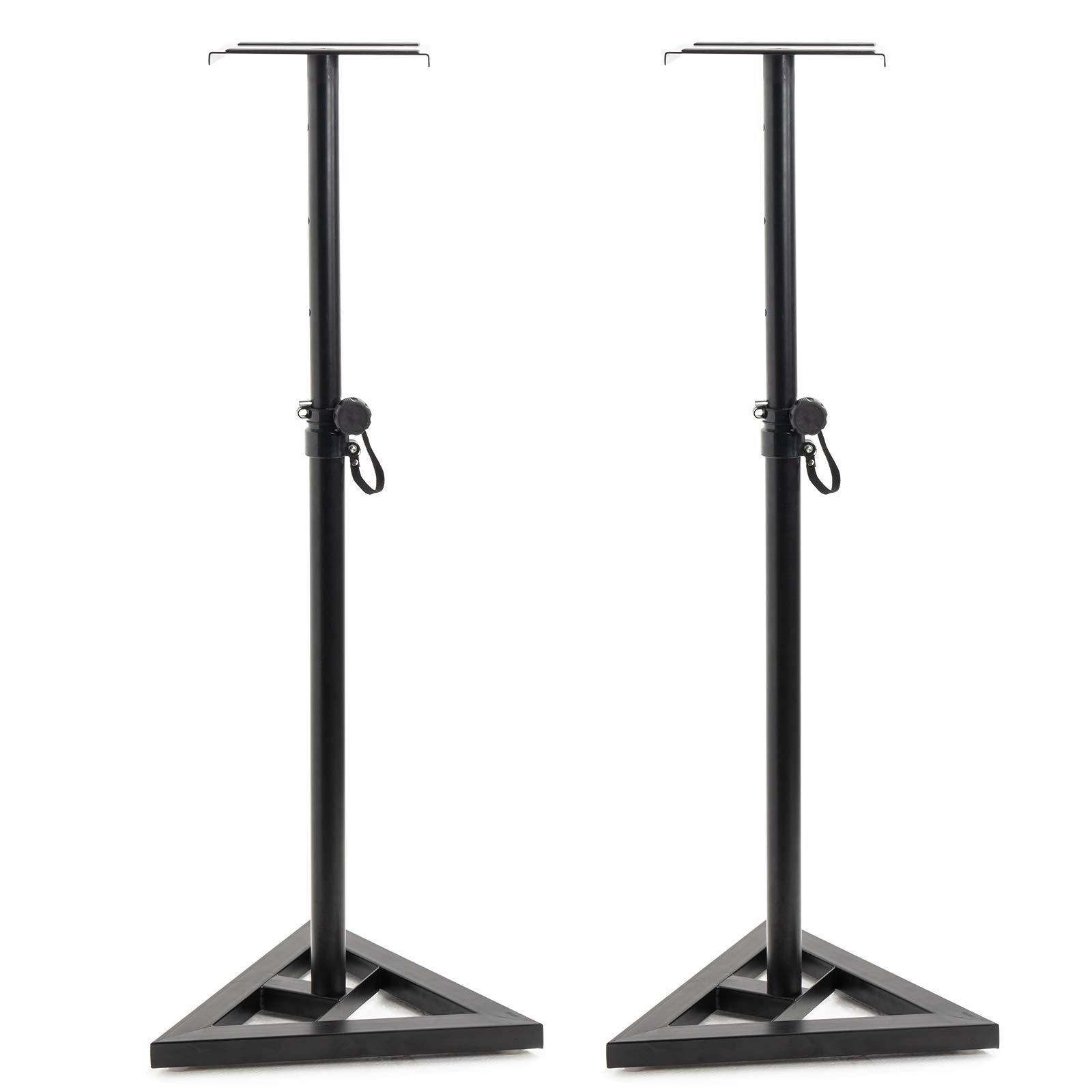 Display4top Adjustable 6 height (80 cm, 90 cm,100 cm',110 cm', 120 cm,130 cm) Floor Speaker Stand for Studio Monitor Speaker Stands Heavy Duty Metal Triangle Pair Steel Stands,2pcs