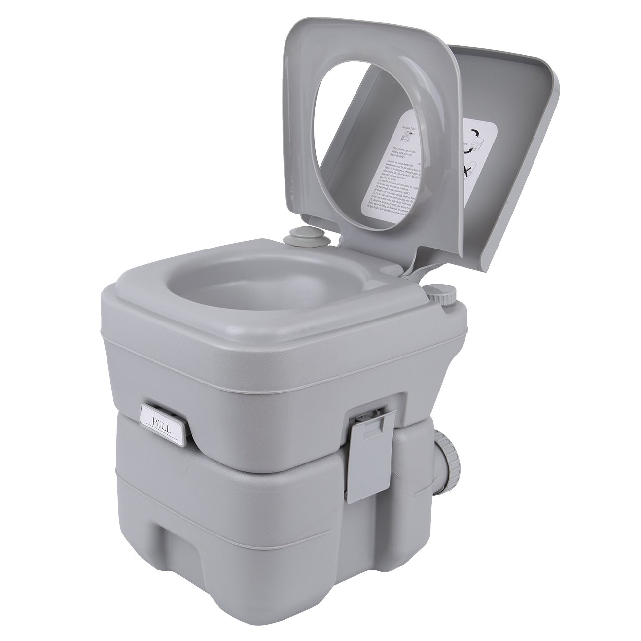 Samger 20L Portable Porta Potti Travel Camping Toilet Chemicals Handle Removable Portaloo Toilet with Flush for Motorhome Caravan Hiking, Maximum Loading 120KG