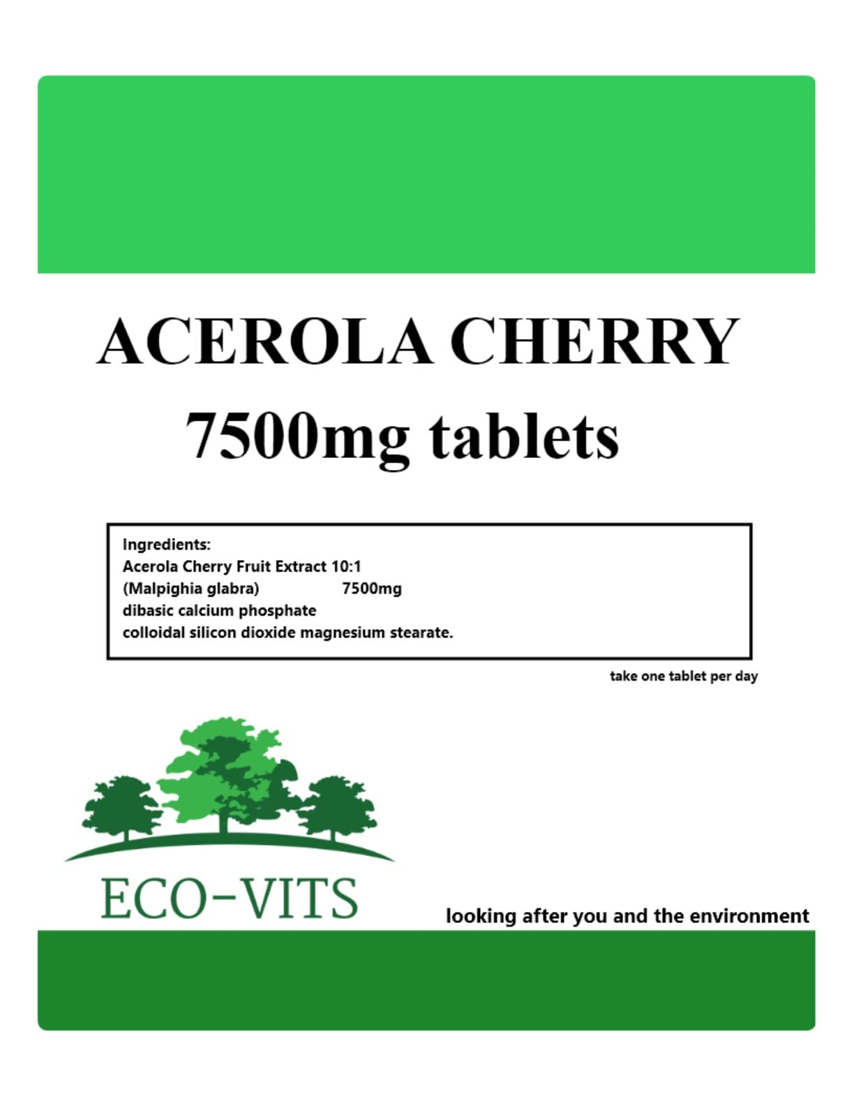 ACEROLA Cherry 7500mg 240 Tablets Rich in Vitamin C antioxidant