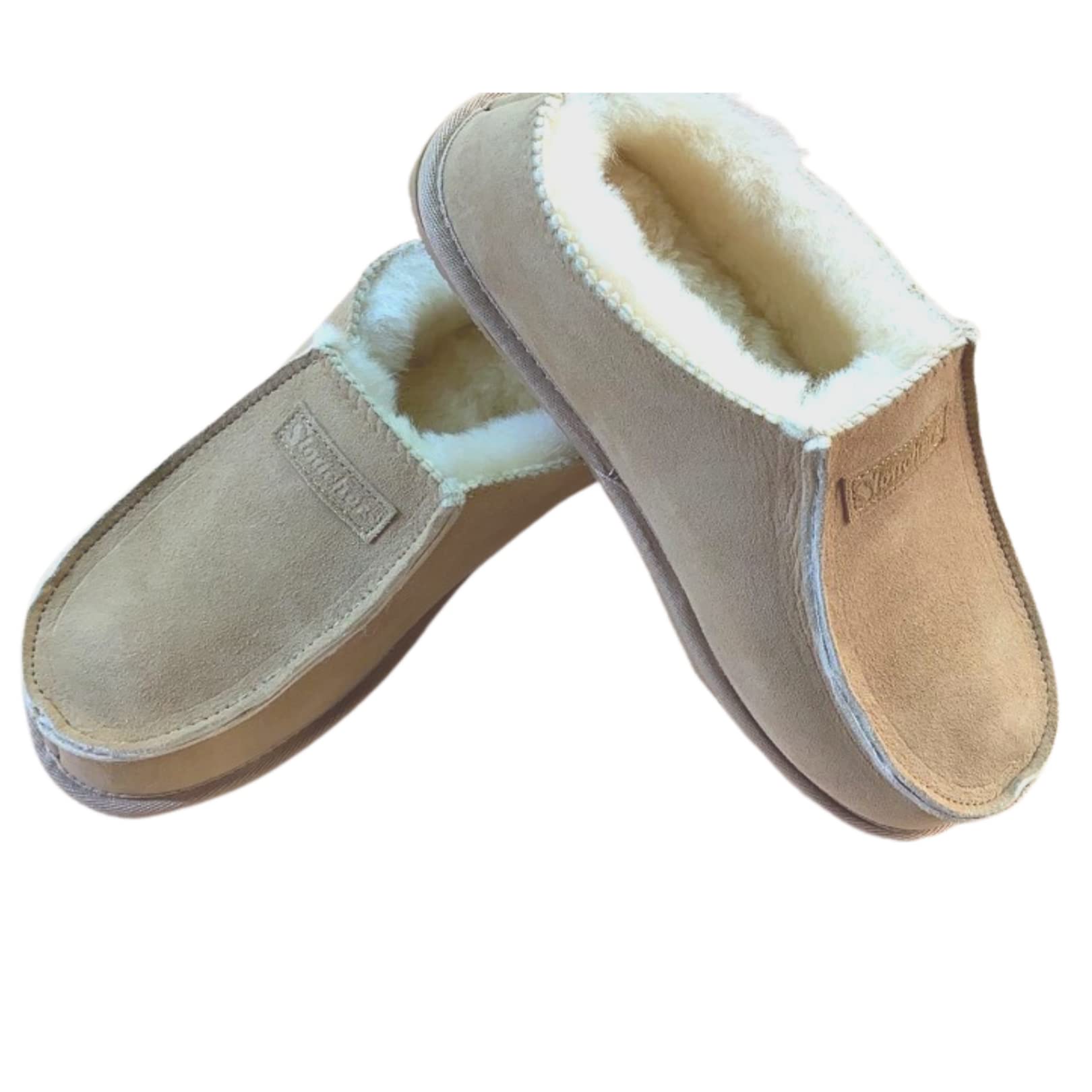 Australian Sheepskin Hybrid Modern Mule Slippers in Cream Beige