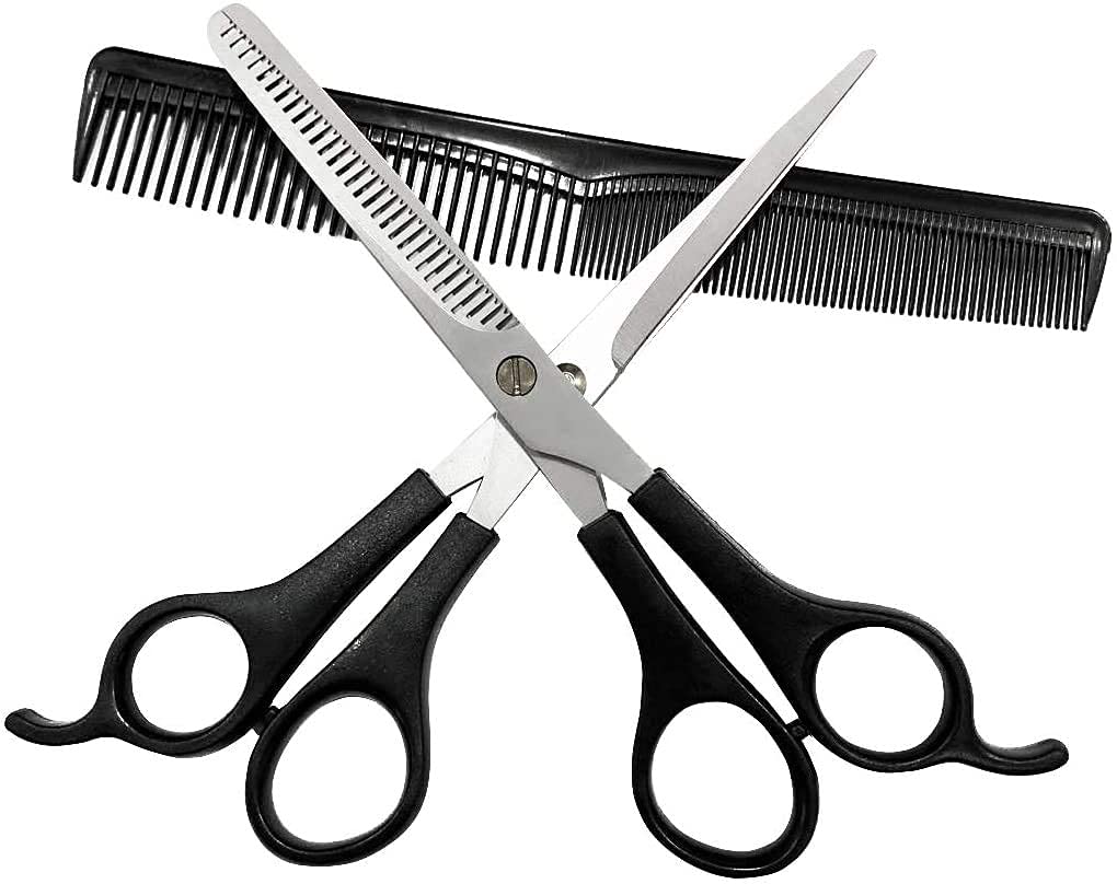 HimPrincy Hair Cutting Scissor with Double Thinning Scissor 6.5 Inch (Set of 2)