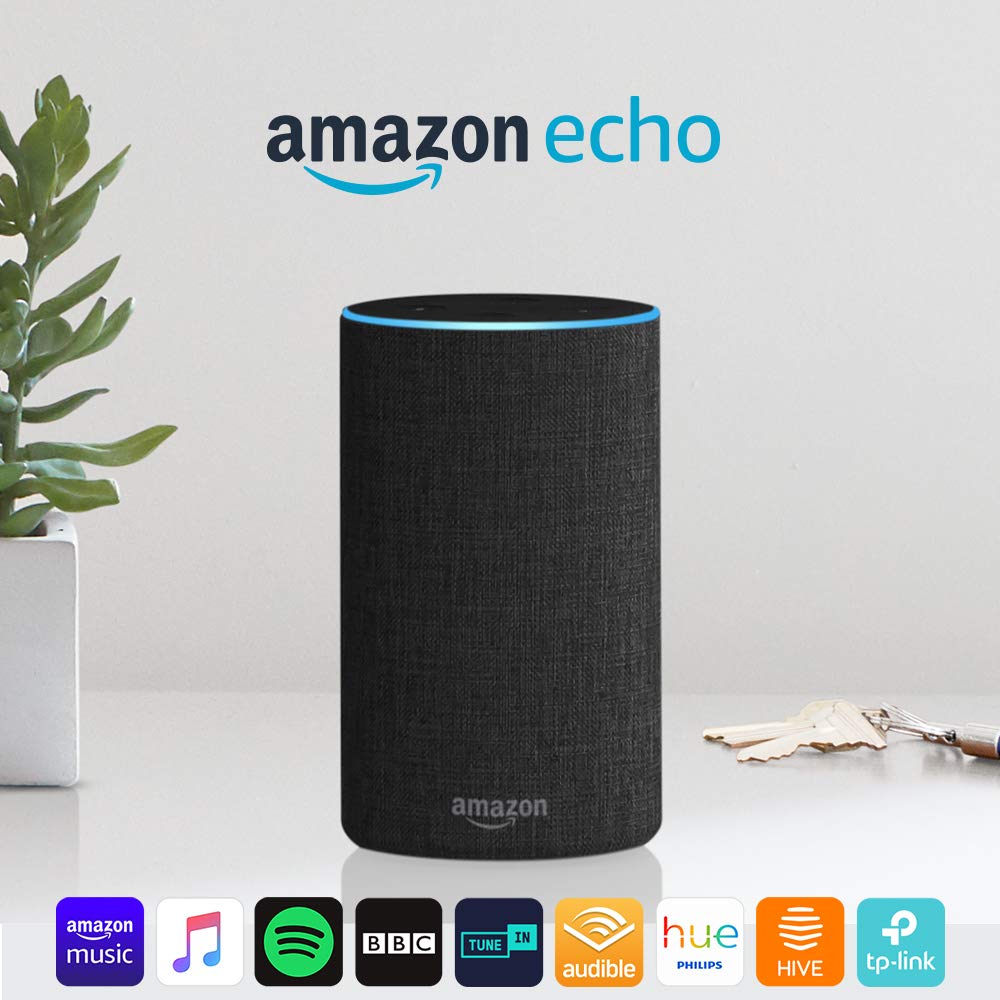 Amazon Echo (2nd Gen) - Smart speaker with Alexa - Charcoal Fabric