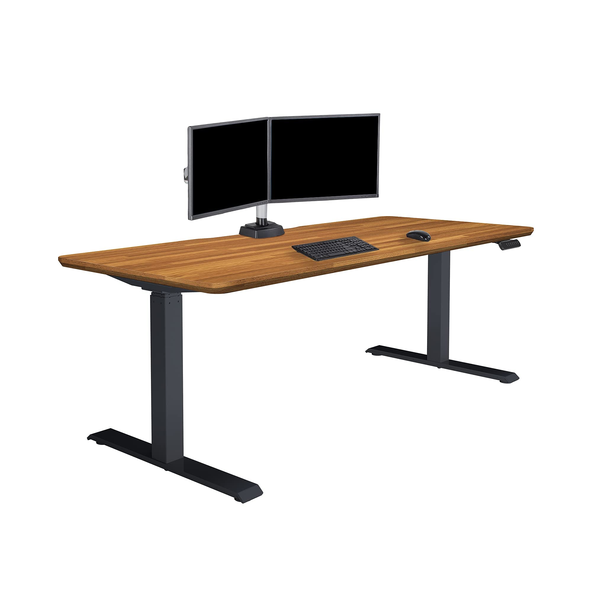 VariElectric Standing Desk - Varidesk Height Adjustable Sit/Stand Desk - Dual Motor with Memory Presets, Stable T-Style Legs - Gaming or Home Office Workstation - 72”x30”, Butcher Block