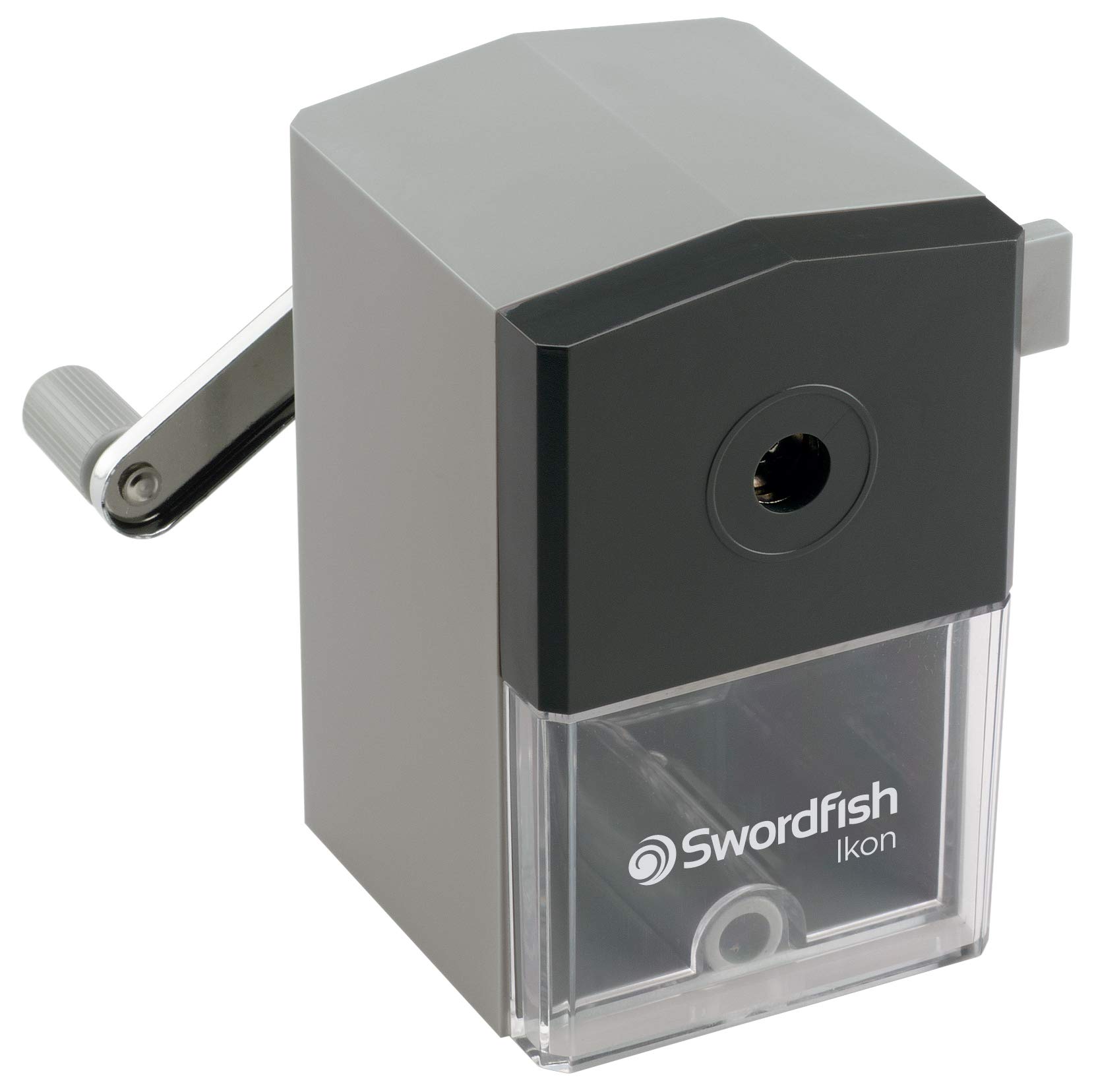 Swordfish ‘Ikon’ Desktop Manual Pencil Sharpener with Replaceable Helical Blade and Auto Stop Function [40100]