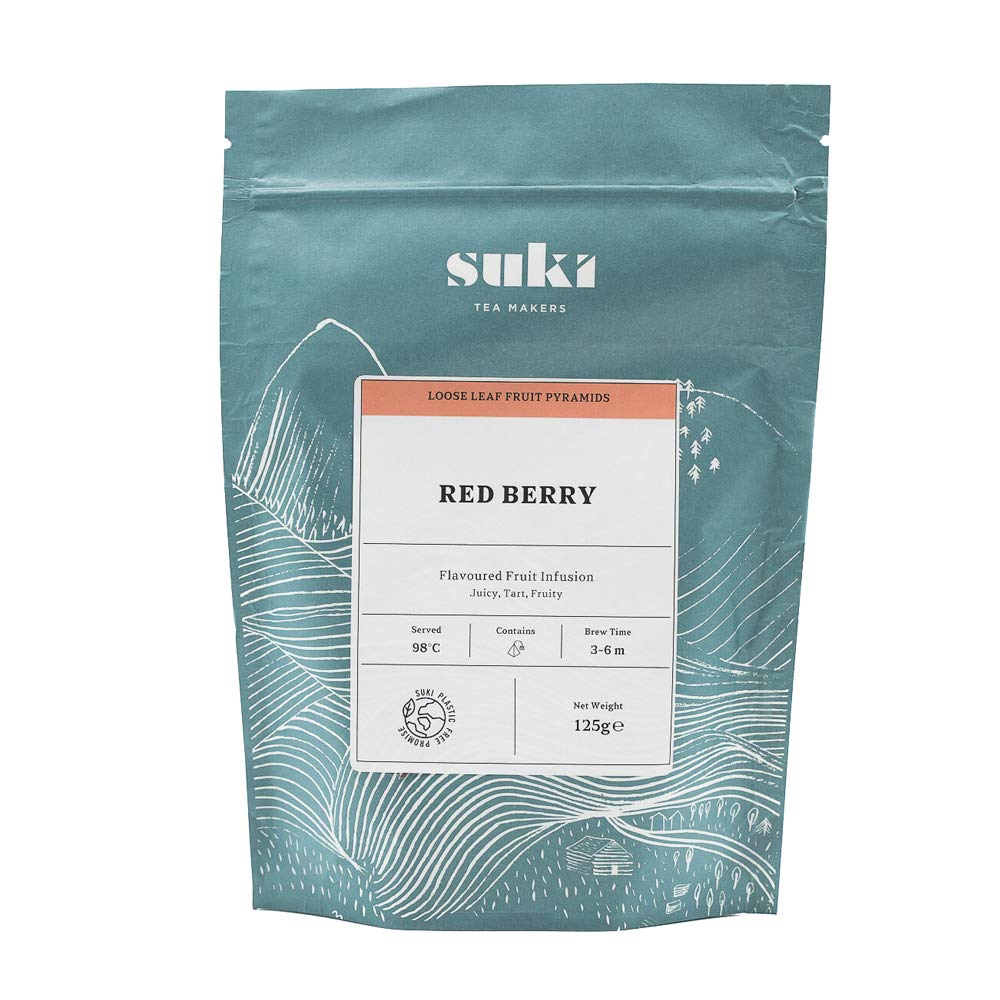 Suki Tea Red Berry Tea - Pack of 50 Pyramid Tea Bags - Mixed Berries, Apple, Hibiscus, Blackberry - Natural Ingredients - Great Taste - Brews in 4-5 Minutes