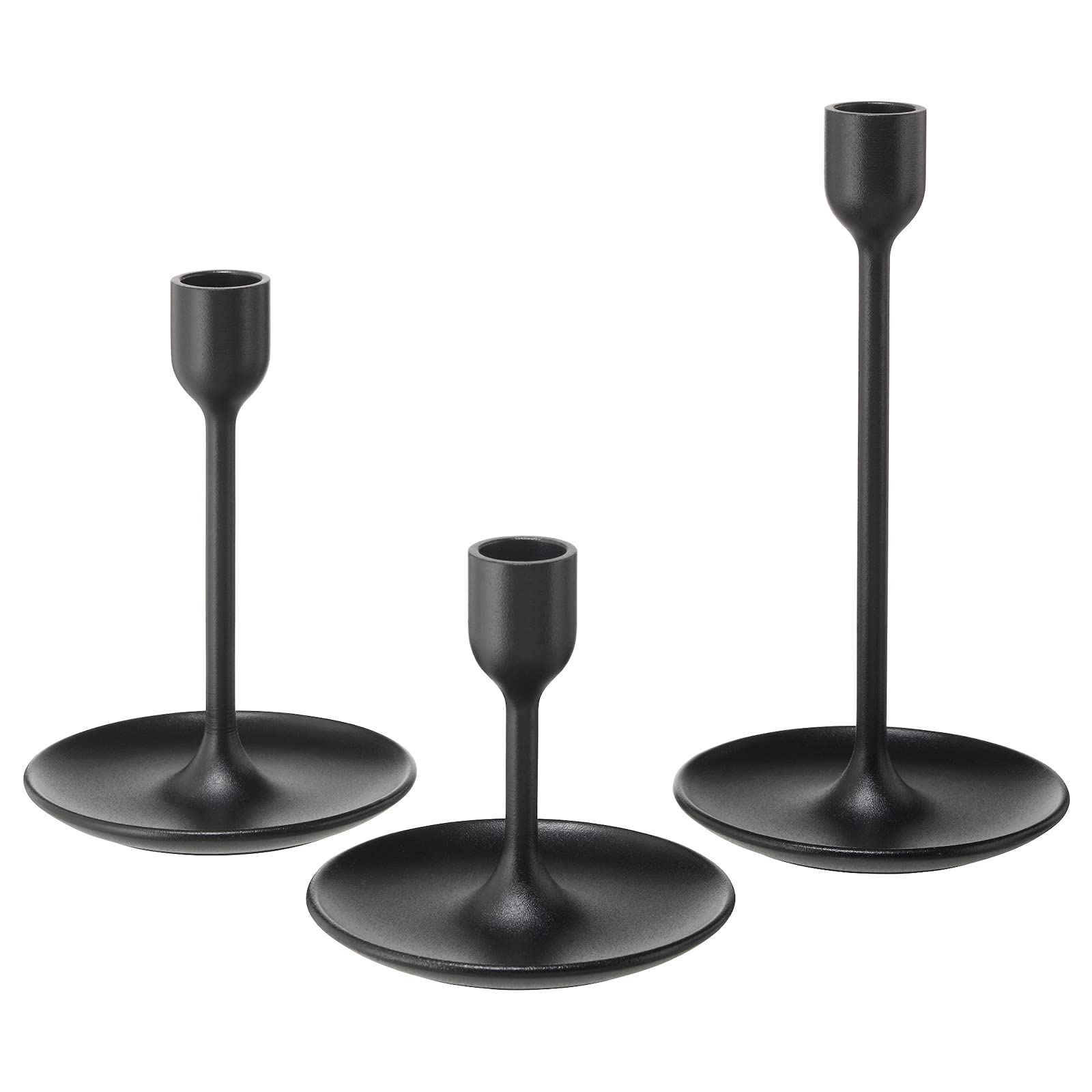 IKEA FULLTALIG Candles Holder (Height 10, 15 and 20 cm) Aluminium, Pigmented epoxy/Polyester Powder Coating Set of 3pcs by Retail World Online Seller