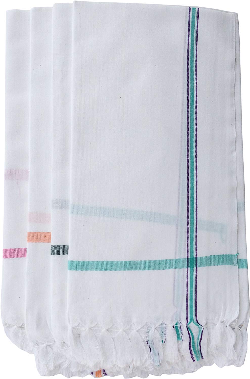 Ayus Cotton Handloom Cotton Fast Absorbing Bath Towels ( Pack of 4, 30 x 60 inch, 2.5 x 5 Feet, Light Weight)