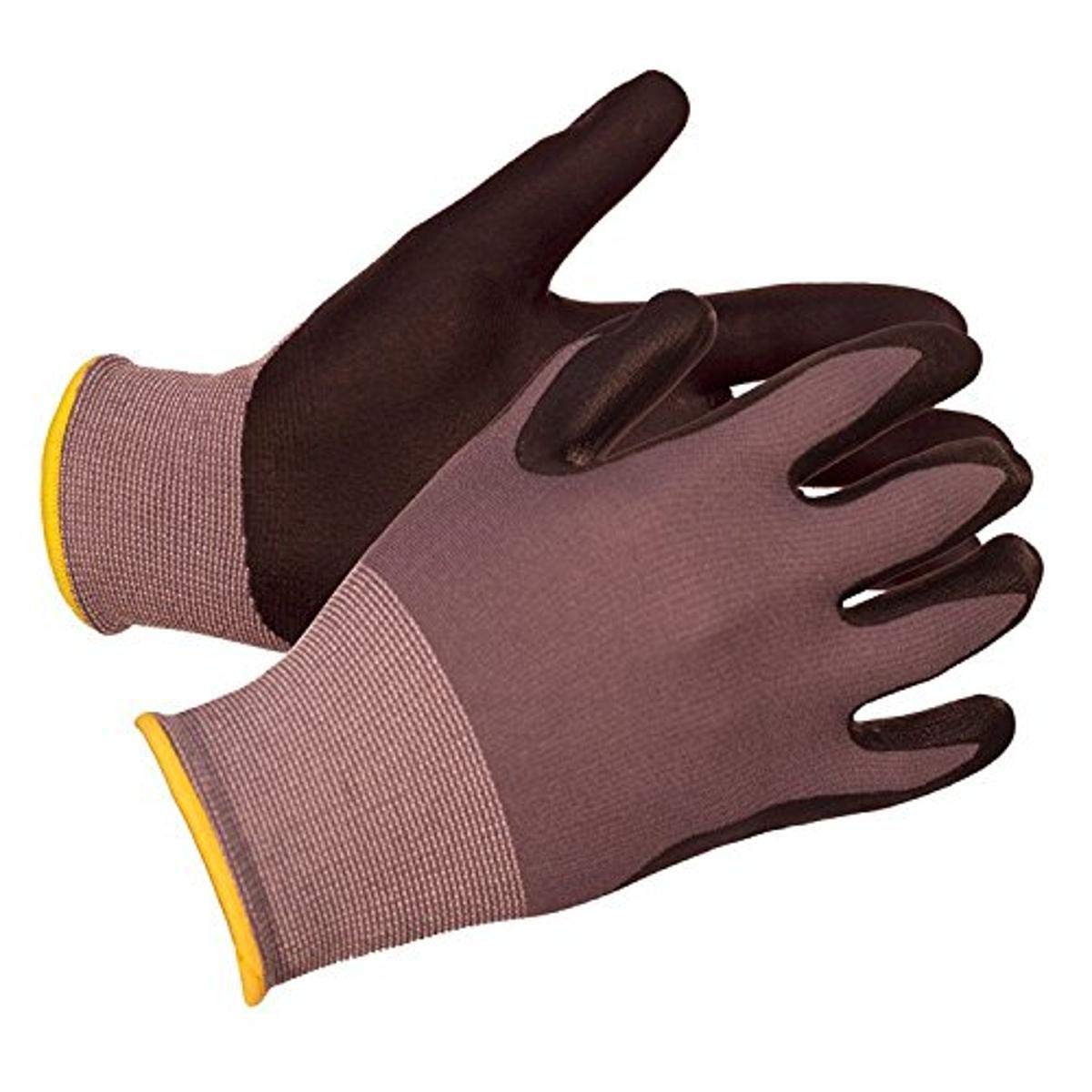 ERB 21222 Safety N100 Nylon Nitrile Foam Gloves, Small, Gray