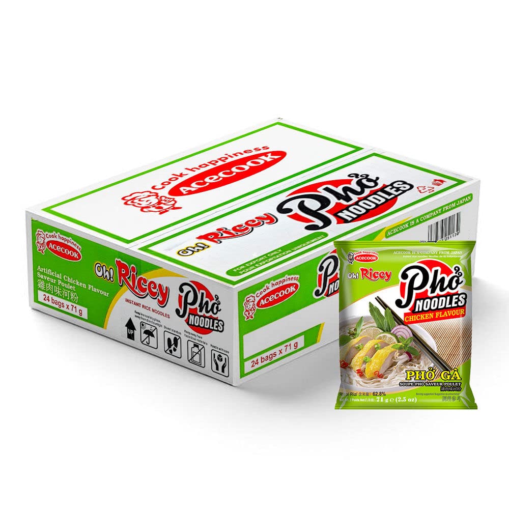 Acecook Oh! Ricey Vietnamese PHO Chicken Flavour Instant Noodles 71g (Box Of 24)