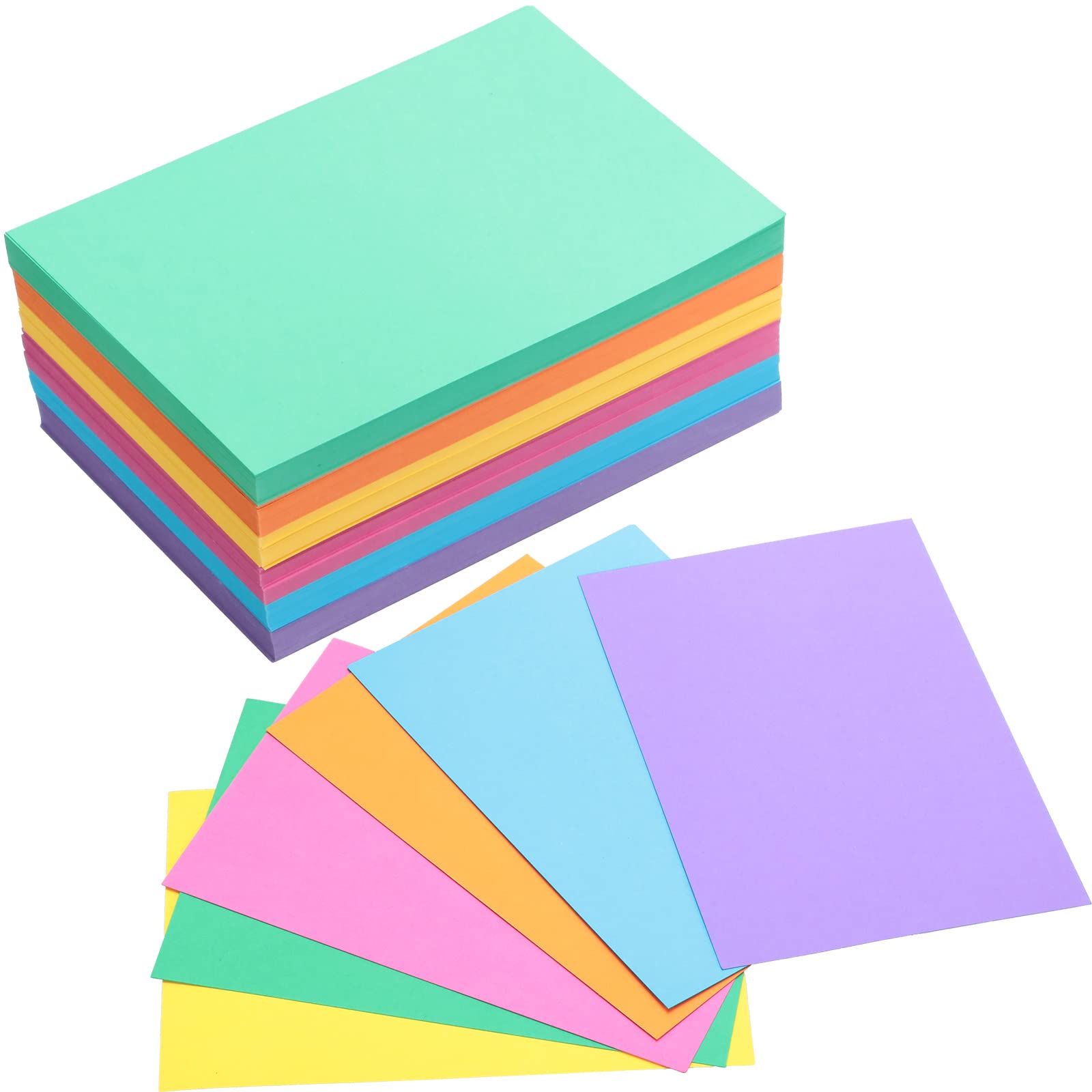 Fainne 300 Pcs Colored Blank Index Note Cards 180 GSM Thick Assorted Neon Color Blank Flash Cards Colorful Study Notecards for Studying Organizing(Bright Colors, 4 x 6 Inch)