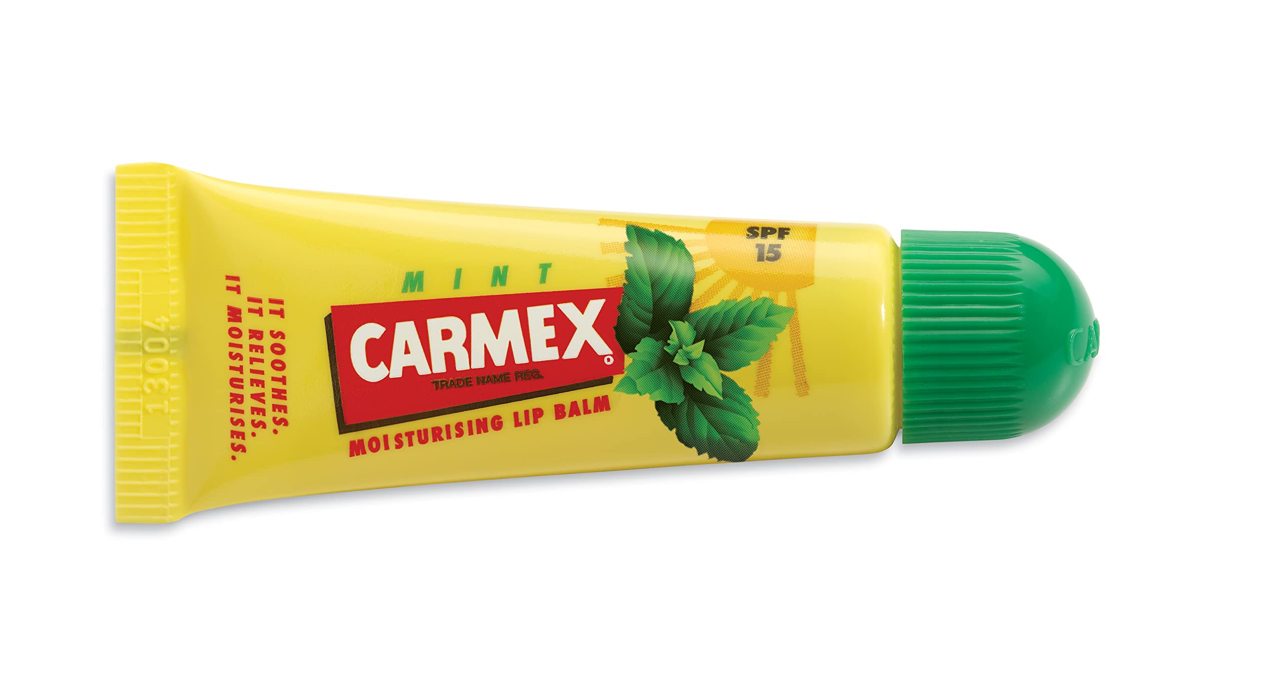 Carmex Mint Moisturizing Lip Balm Tube SPF 15 For Dry & Chapped Lips 10g