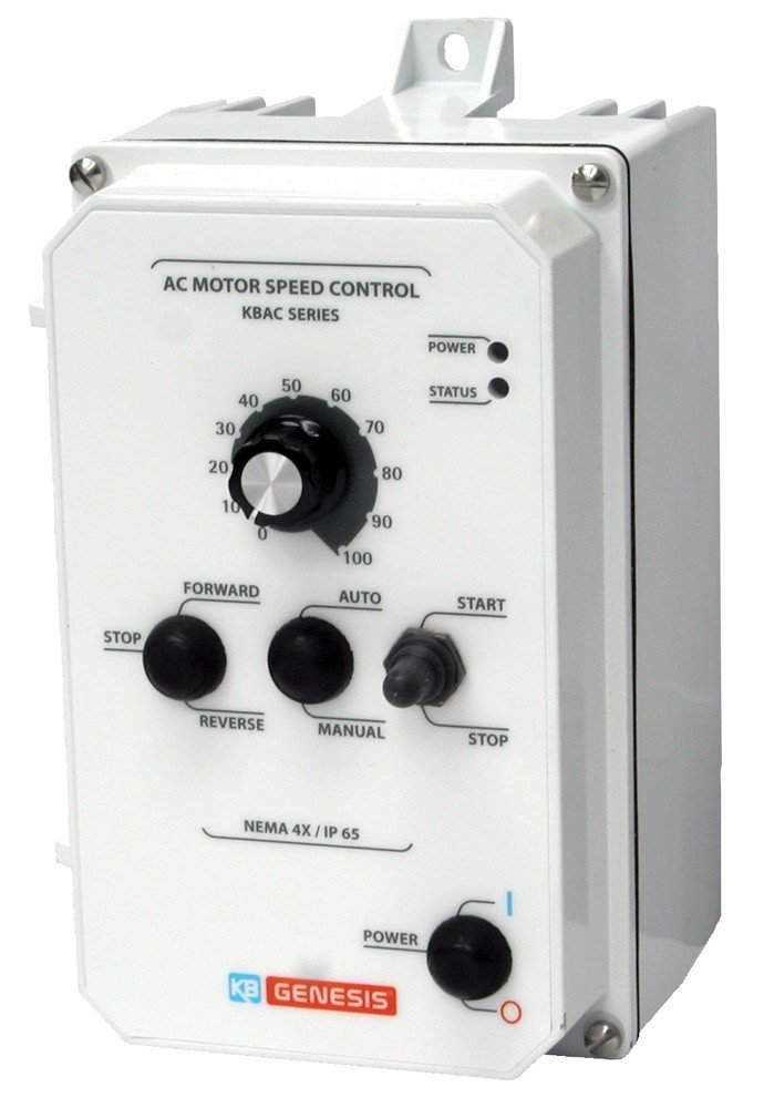 KB ELECTRONICS KBAC-24D White for 3-Phase AC Motors, 1 HP, 50/60 HZ, 9988, White, Drive, Adjustable Frequency, 0-230 VAC Output, 115/208-230 VAC Input