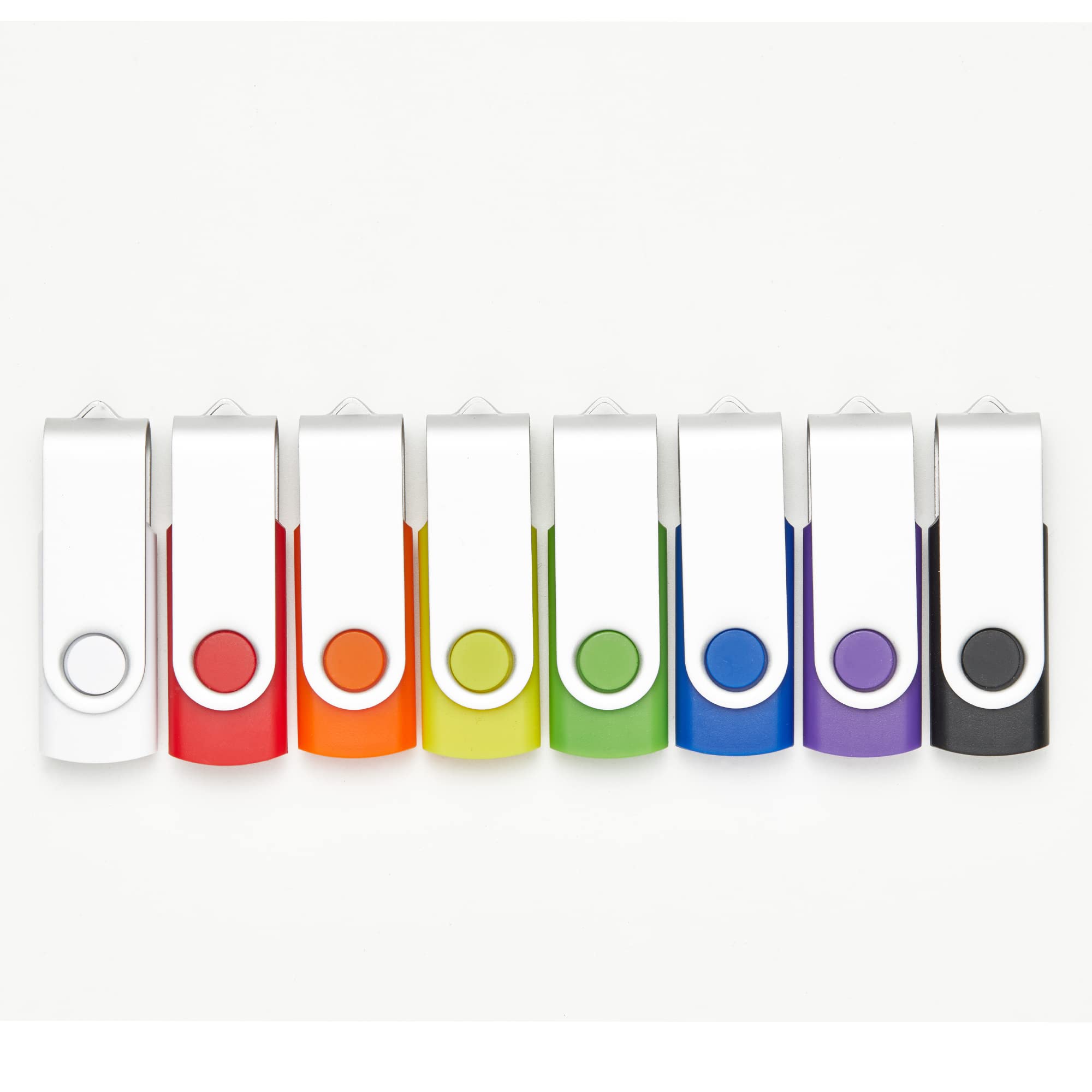 10 Pack 2GB USB Flash Drives in 5 Random Colors USB 2.0 Wholesale Lot Bulk Memory Sticks (10 Pack, 2GB)