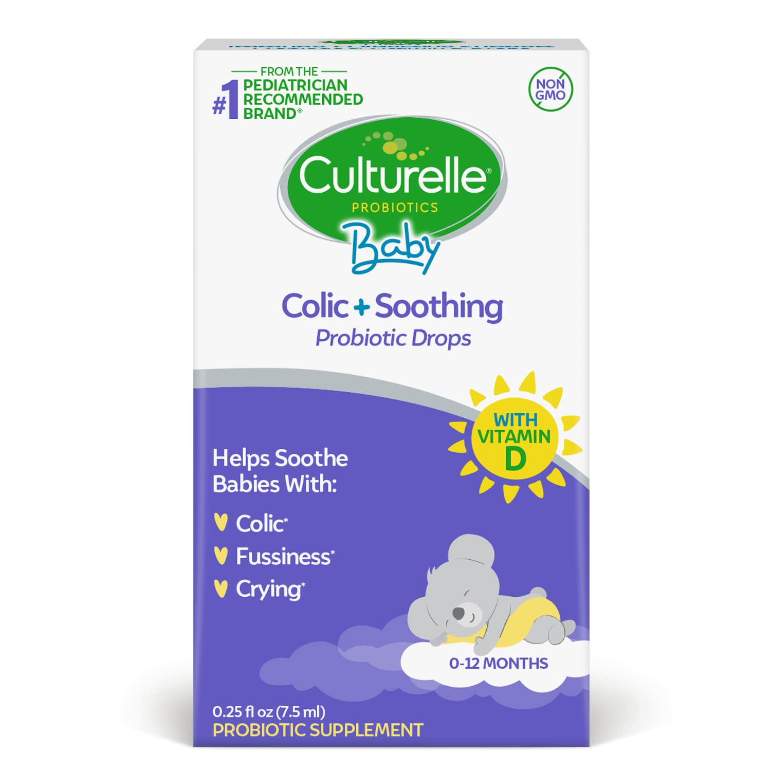 Culturelle Probiotics for Babies, Colic plus Soothing Drops From Culturelle, Helps Soothe Colic, Fussiness and Crying in Babies 0-12 Months, 7.5ml drops, One Month's Supply