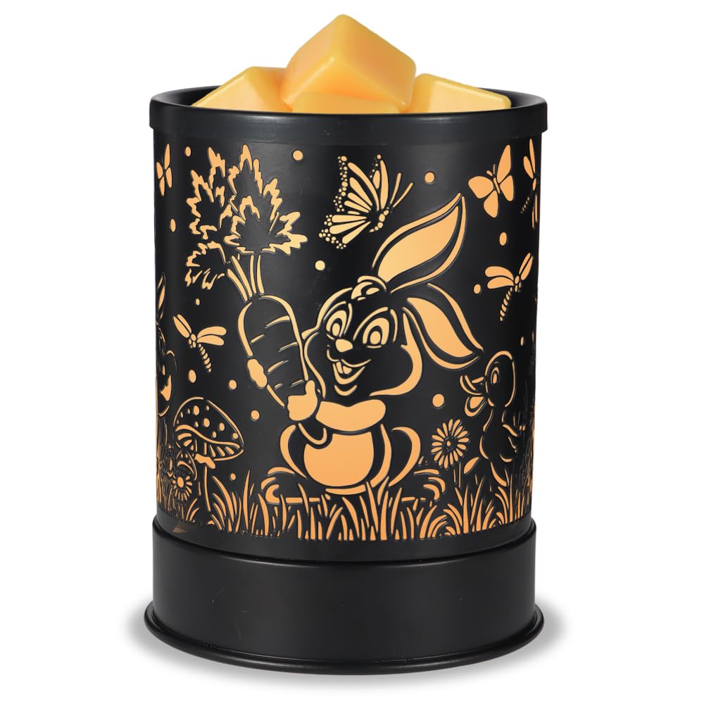 nawaza Wax Melt Warmer with 7 Colors LED Light,Metal Electric Wax Melter for Scented Wax Fragrance - Candle Wax Melt Warmer with Stylish Metal Design - Perfect for Home and Office(Rabbit)