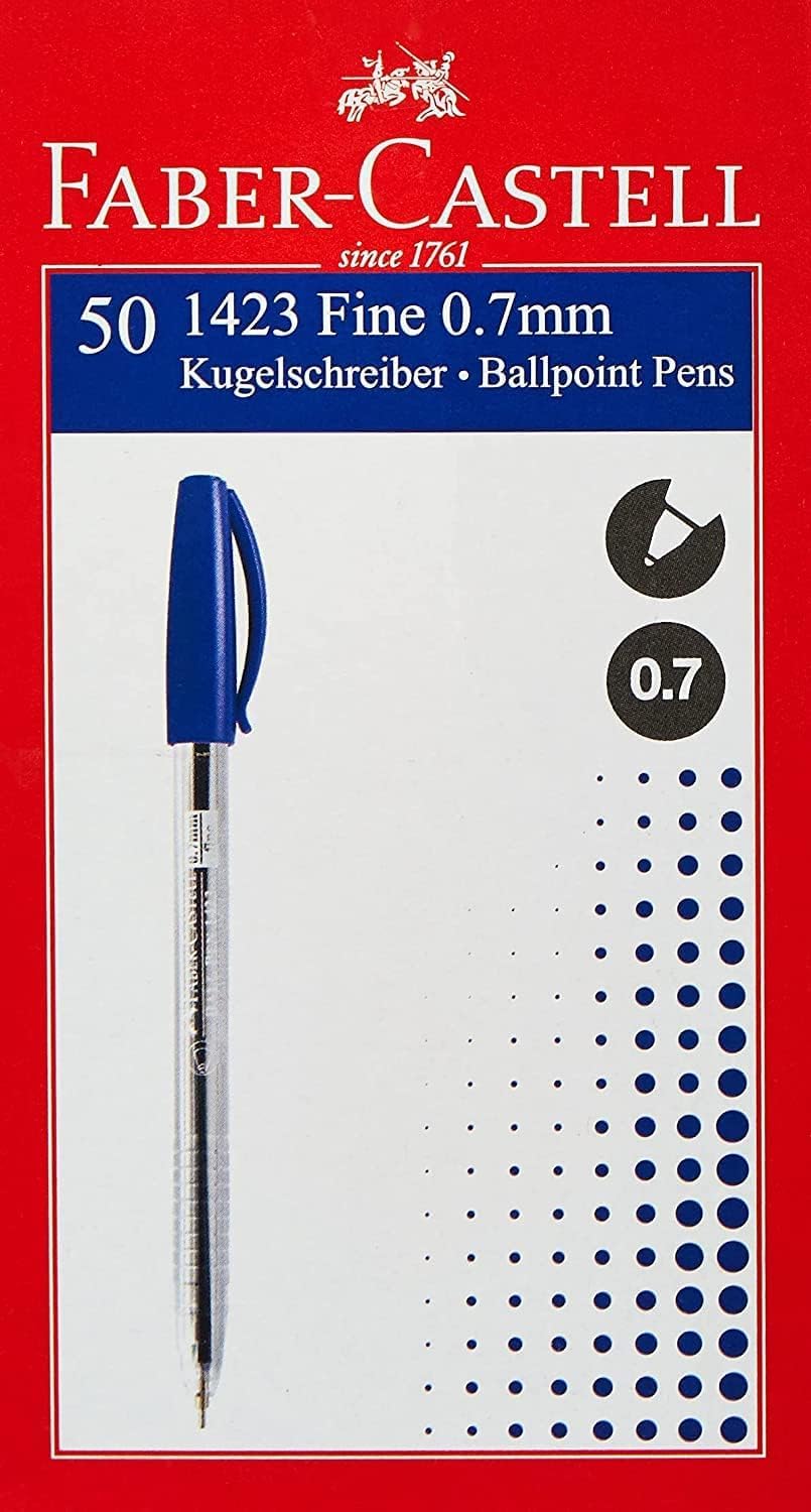 Faber-Castell 1423 Ball Pen 0.7Mm Box Of 50Pc Blue