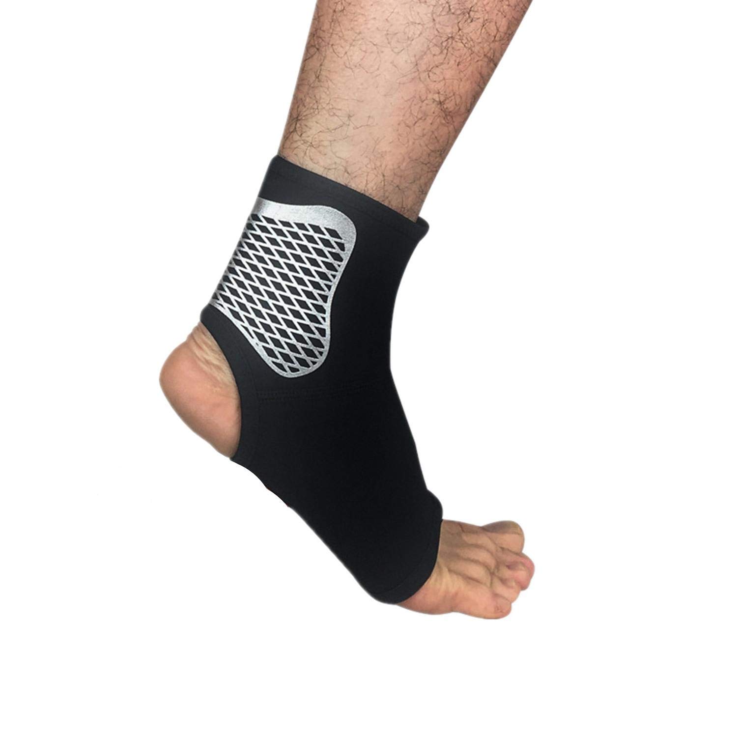 1 Pair Ankle Brace Support Compression Foot Sleeve Wrap Support for Sport Fitness Black XL