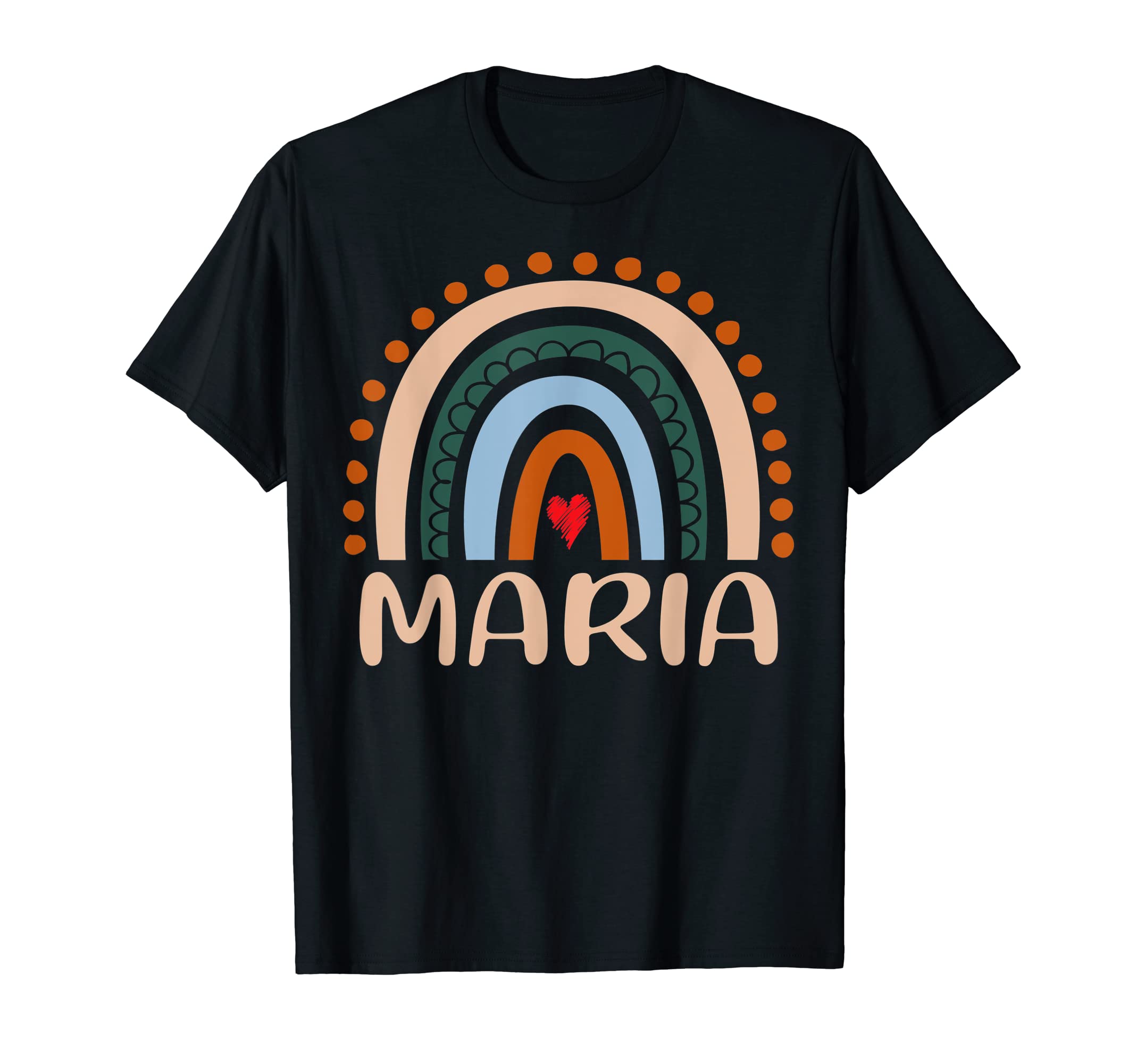 Bwili Personalized apparel GiftsMaria Name Personalized Funny Women Rainbow Maria T-Shirt