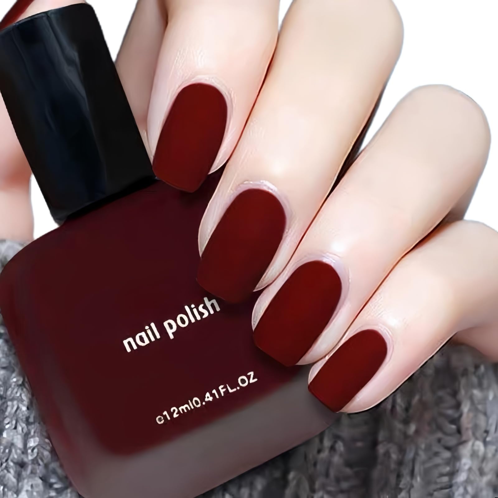 Deep Red Nail Polish, Matte Nail Polish, Quick-drying, No Need for UV Curing, Perfect for Women During Winter or Christmas